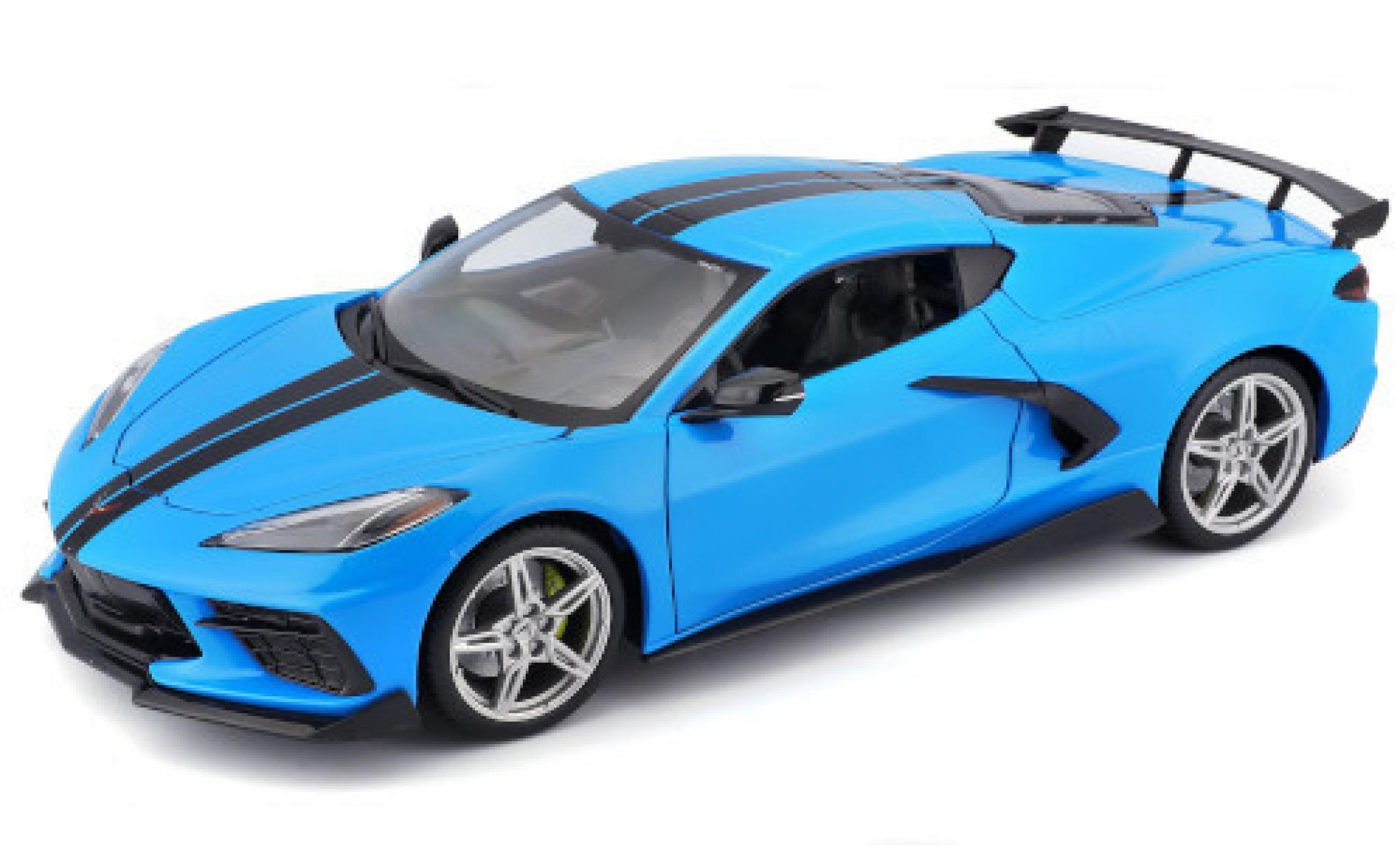 Chevrolet Corvette 1/18 Maisto Stingray (C8) blauw/zwart 2020 modelauto
