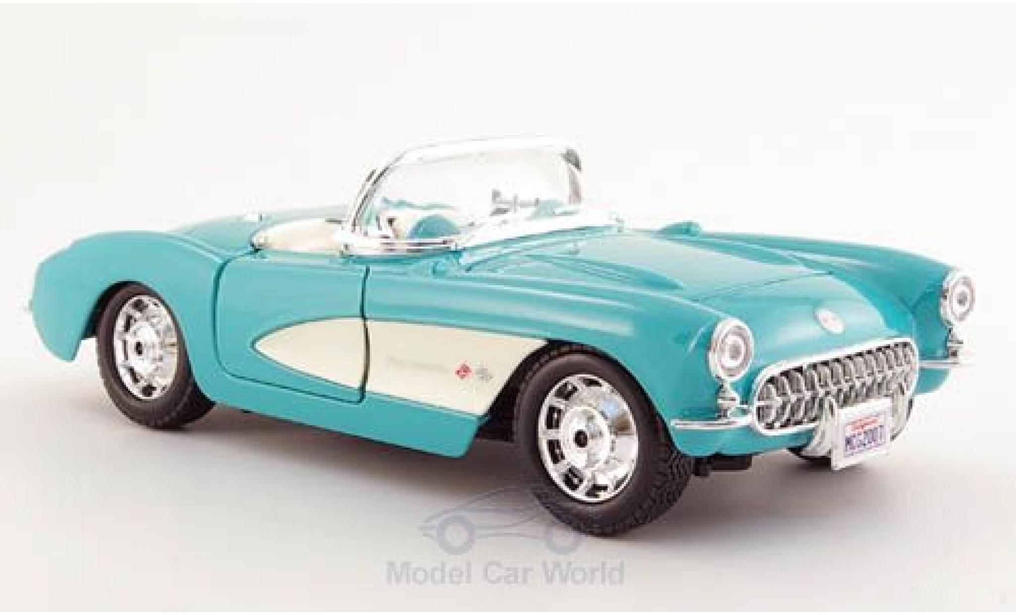 Chevrolet Corvette C1 1/24 Maisto t&uuml;rkis/wit 1957 modelauto