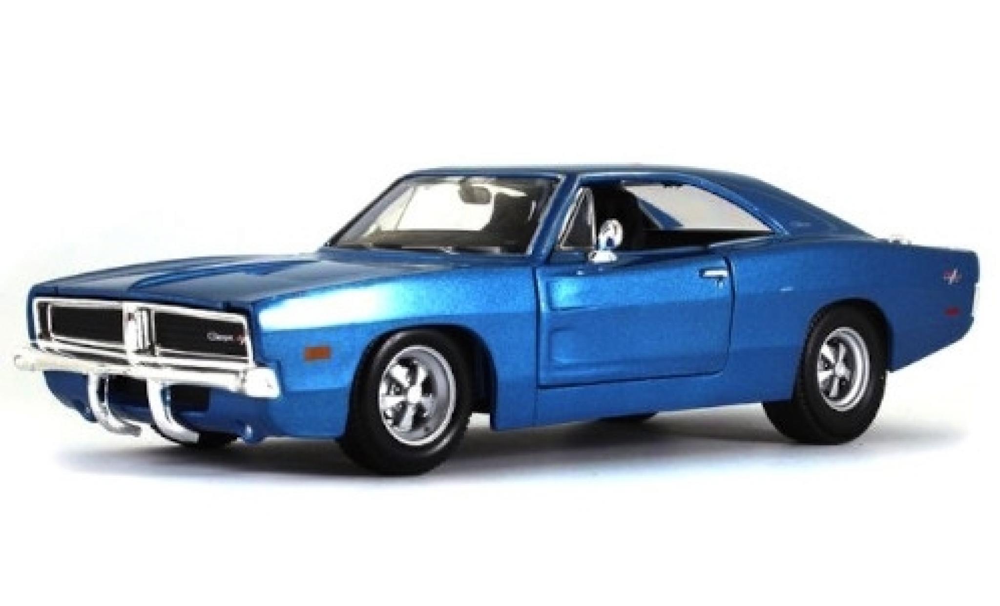 Dodge Charger 1/24 Maisto R/T metallic blauw 1969 l'&eacute;ce 1:25 modelauto