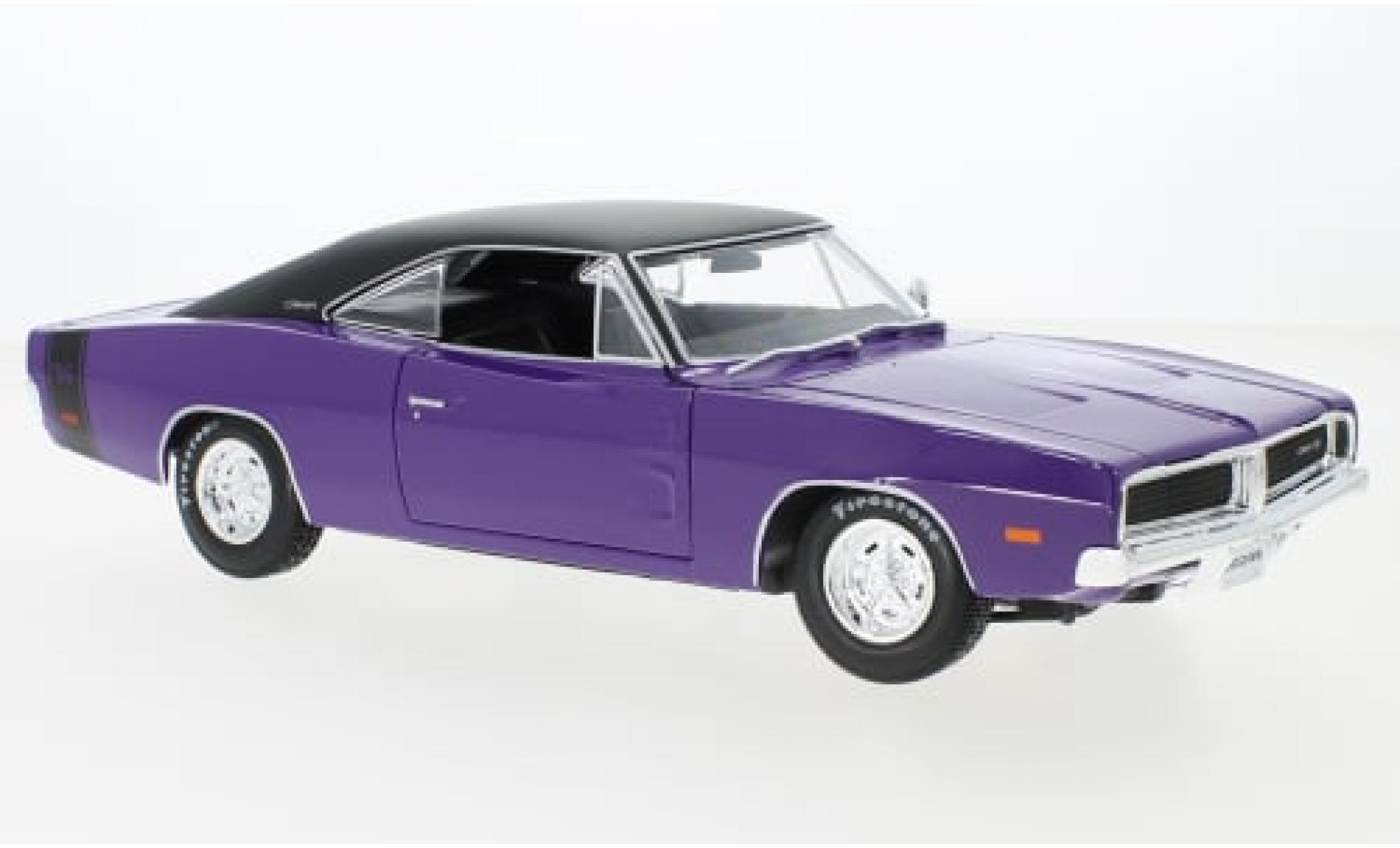 Dodge Charger 1/18 Maisto R/T paars/zwart 1969 1:18 modelauto