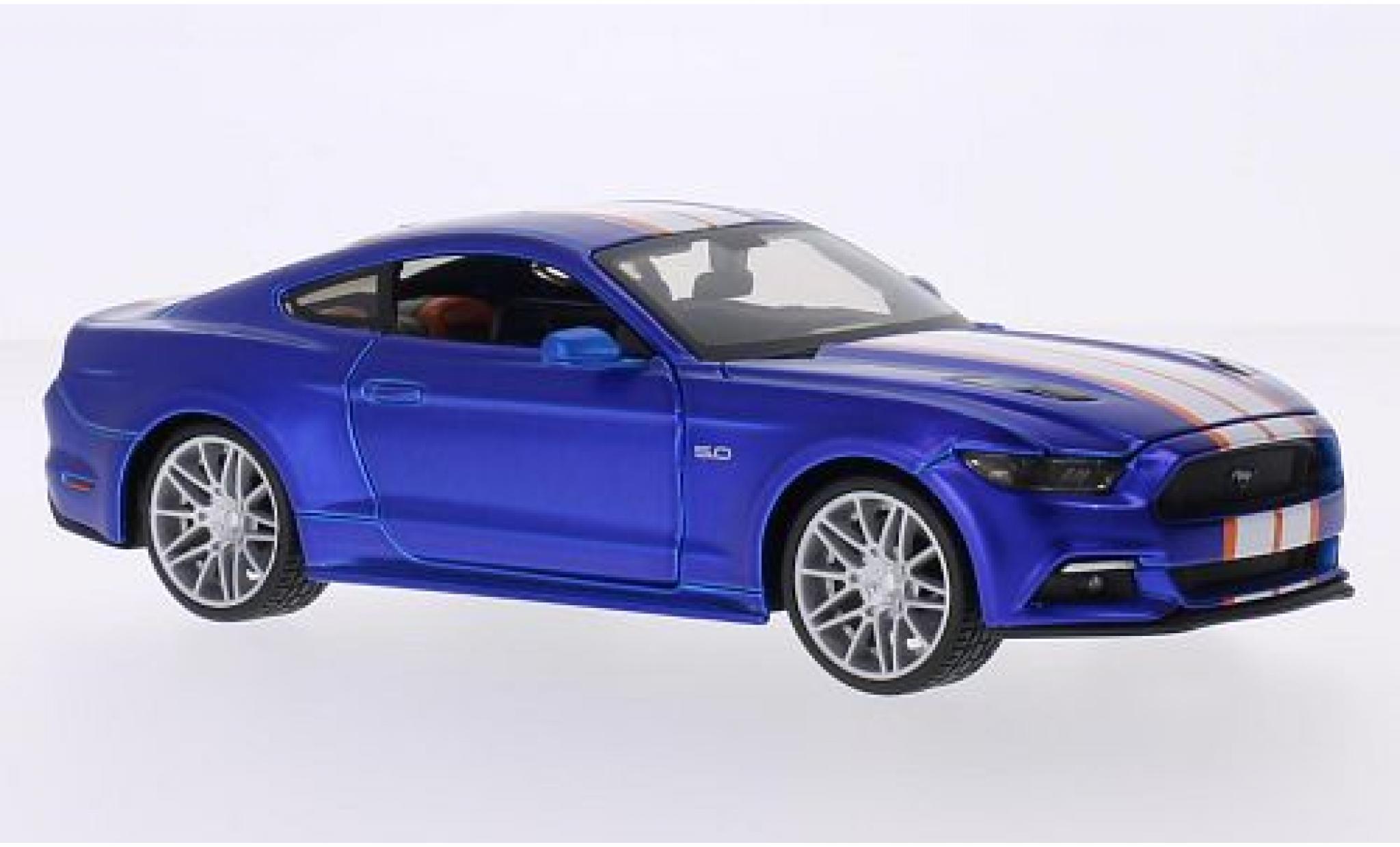 Ford Mustang 1/24 Maisto GT Custom Tuning matt-blauw/Dekor 2015 modelauto