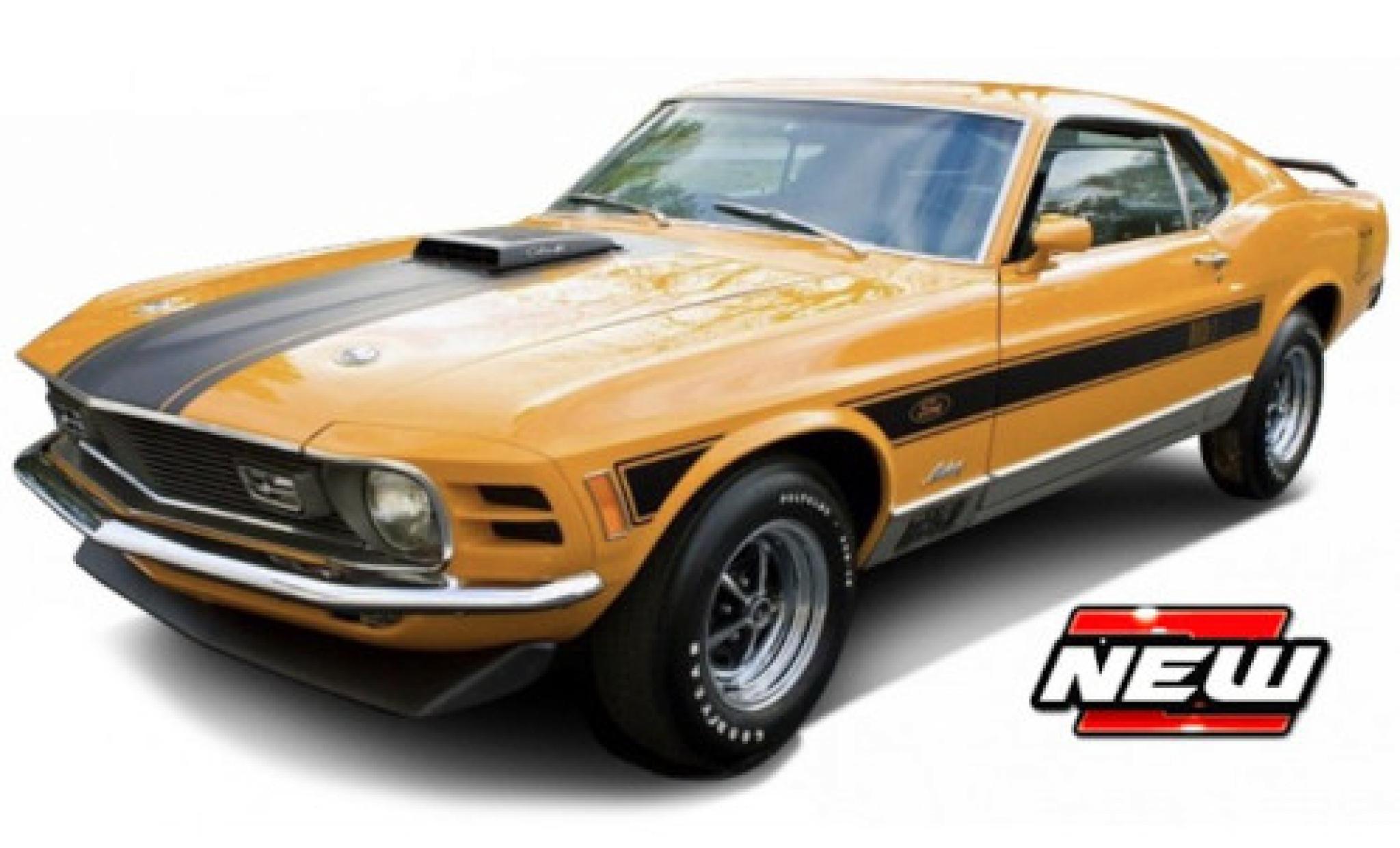 Ford Mustang 1/18 Maisto Mach 1 oranje/zwart 1970 modelauto
