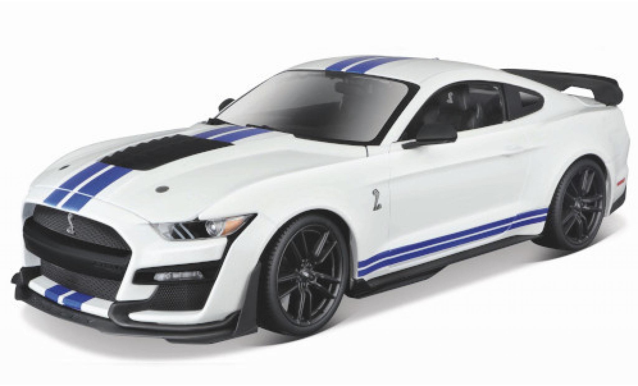 Ford Mustang 1/18 Maisto Shelby GT500 wit/blauw 2020 modelauto