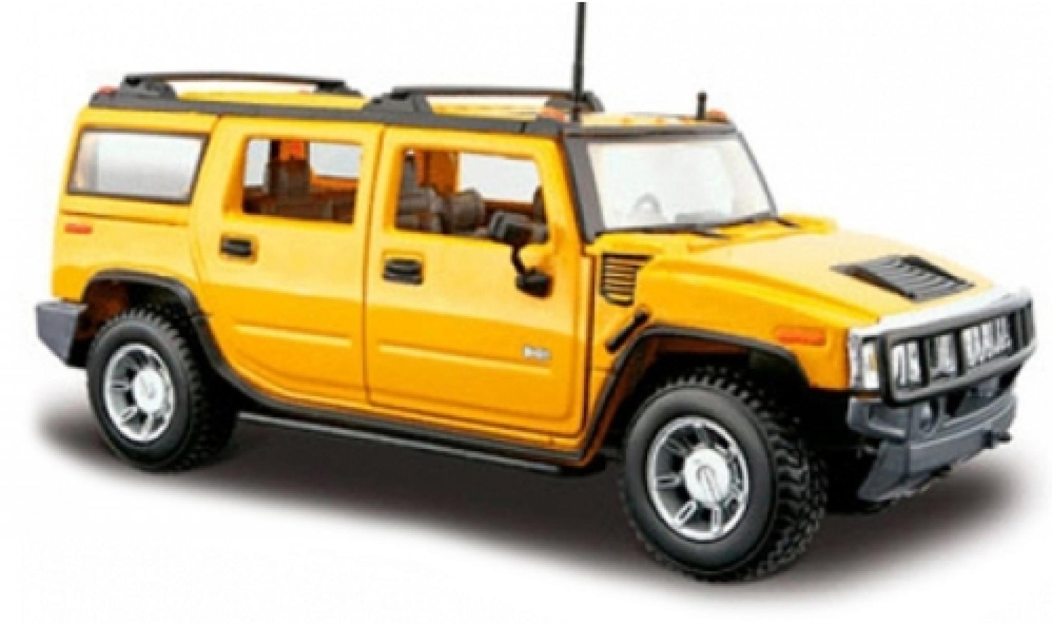 Hummer H2 1/24 Maisto Station Wagon geel 2003 1:27 modelauto