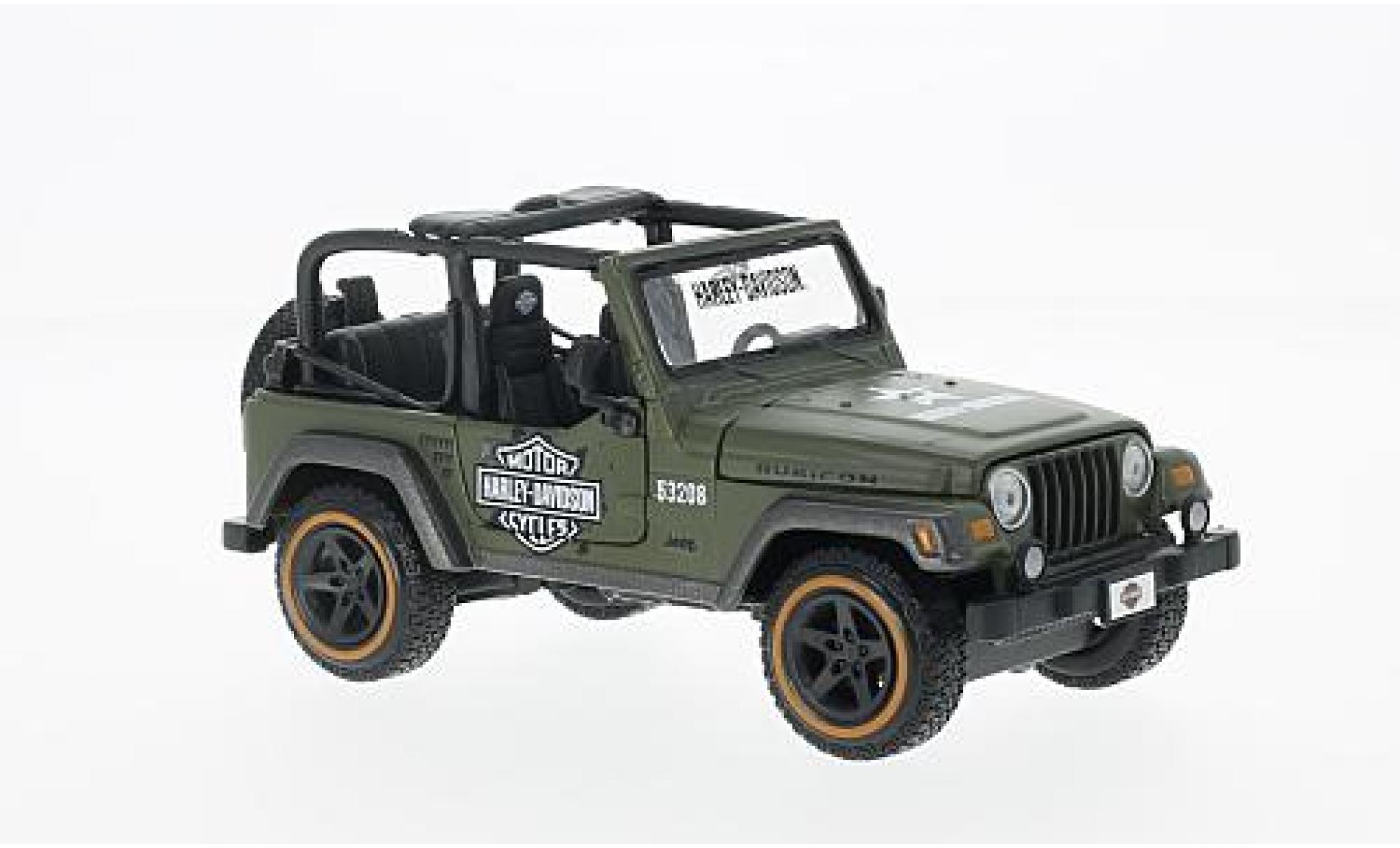 Jeep Wrangler 1/24 Maisto Rubicon oliv Harley Davidson 2014 (1:27) modelauto