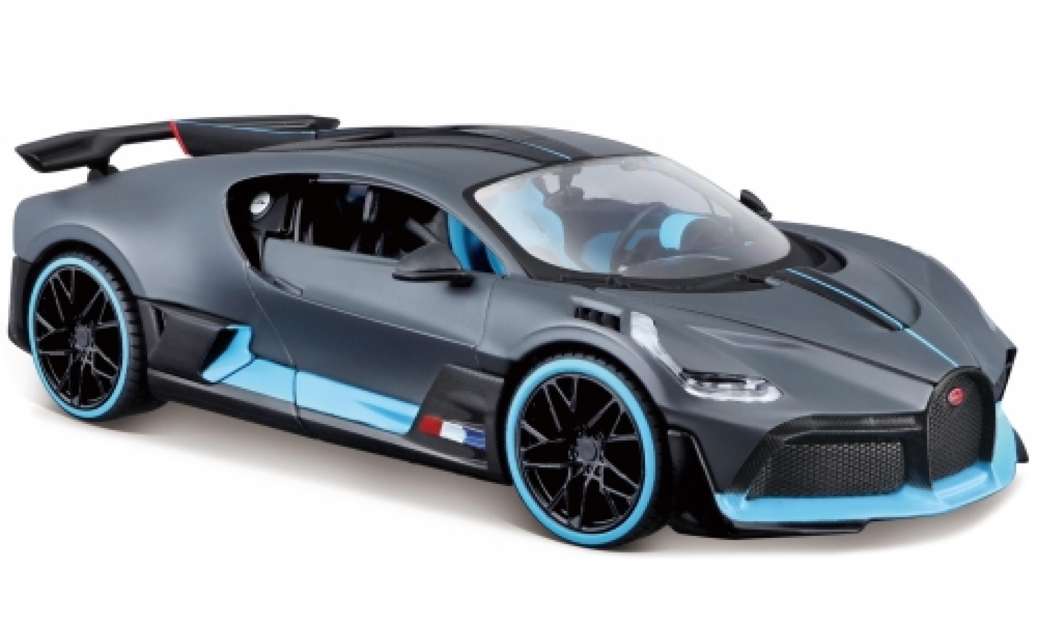 Bugatti Divo 1/24 Maisto grijs mat/blauw clair modelauto