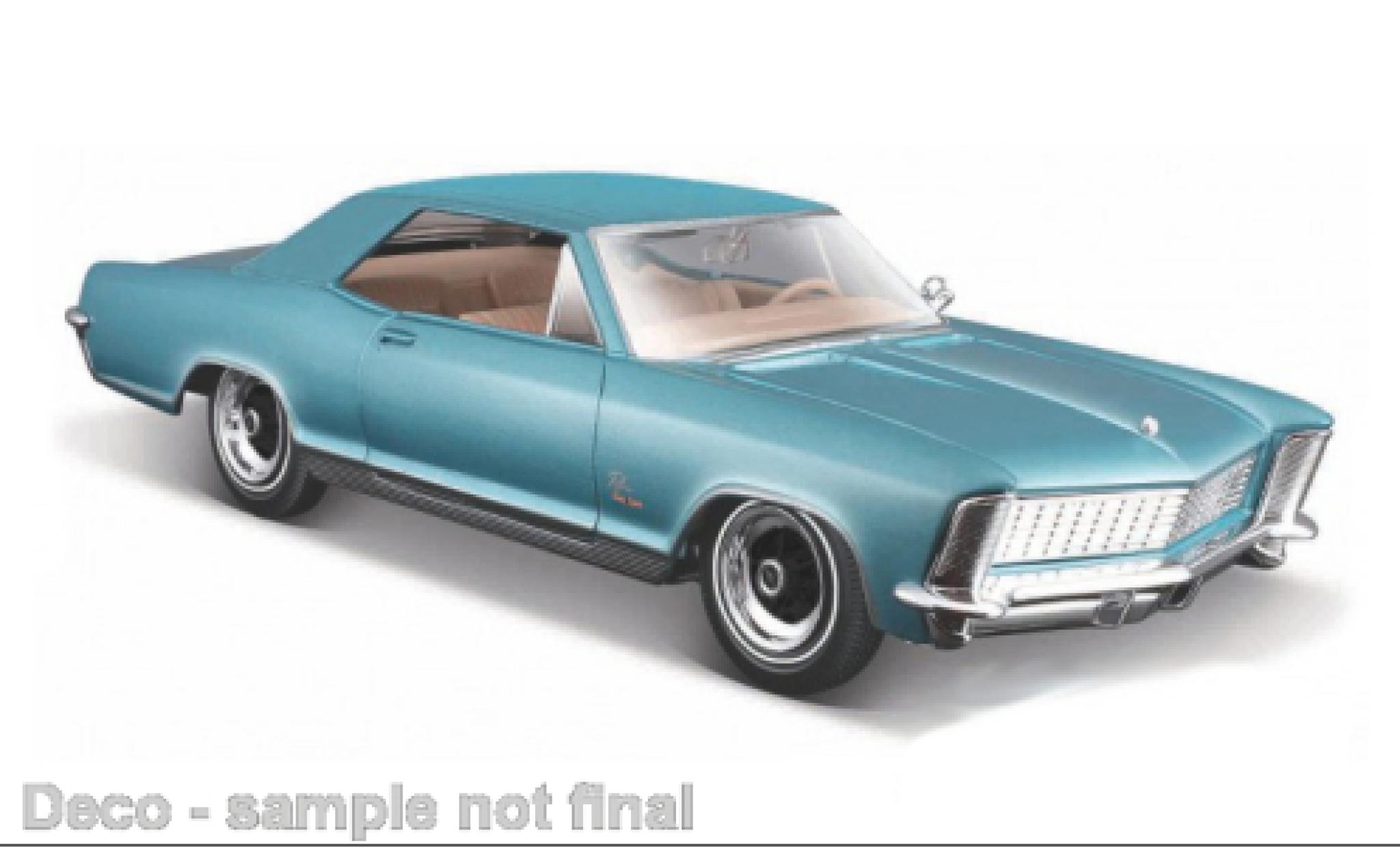 Buick Riviera 1/24 Maisto metallic blauw clair/zwart 1965 modelauto