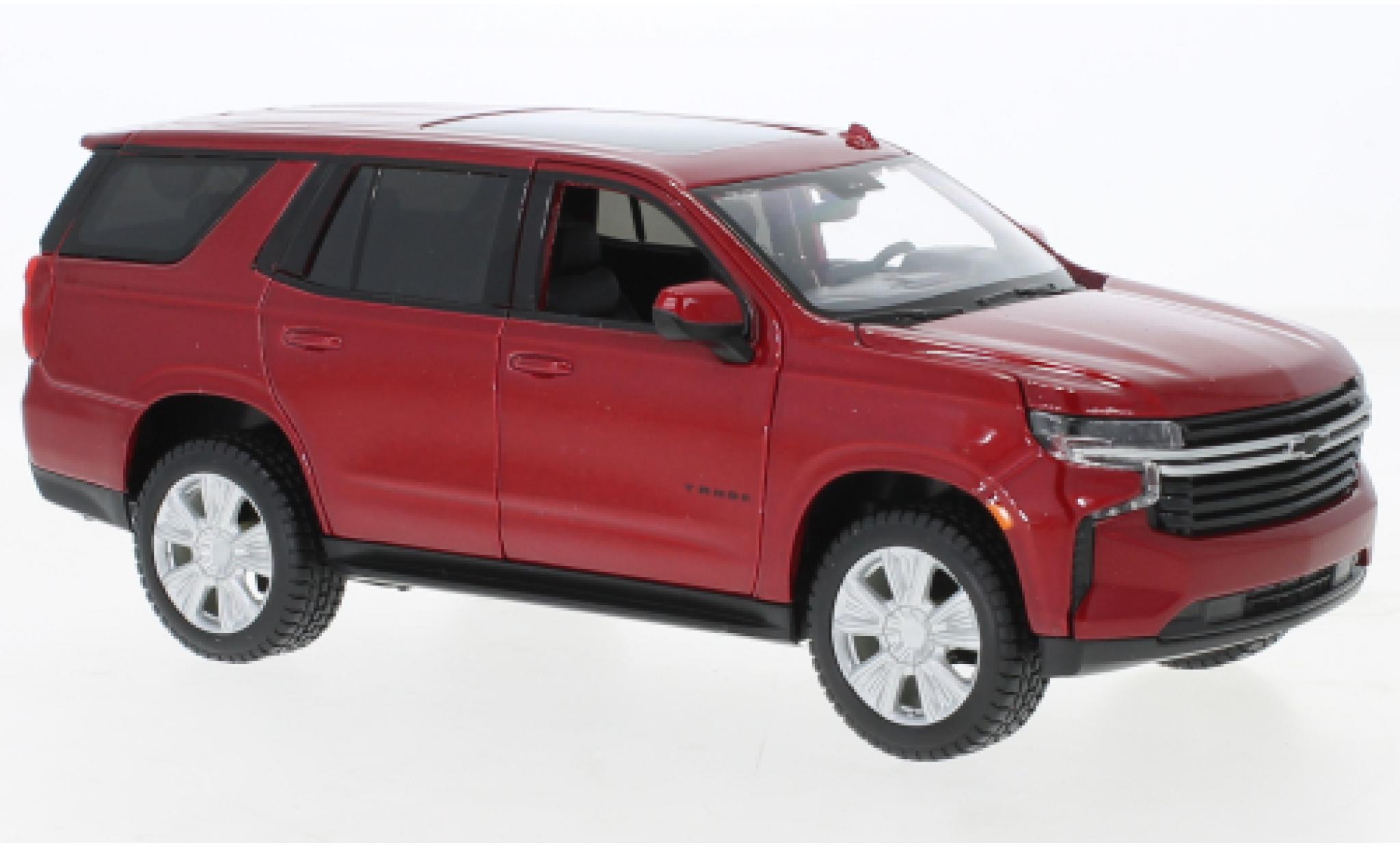 Chevrolet Tahoe 1/24 Maisto metallic rood 2021 modelauto