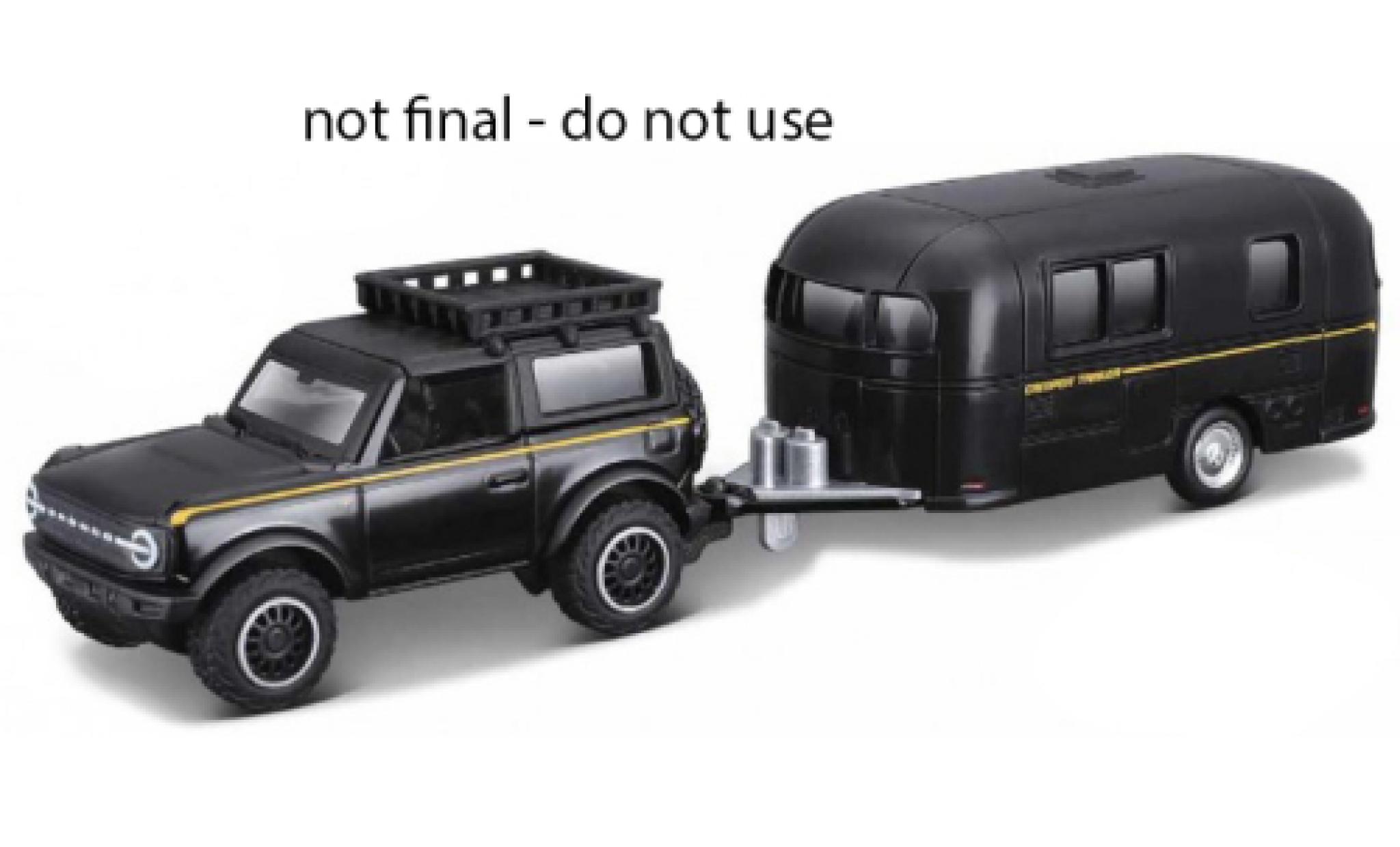 Ford Bronco 1/64 Maisto zwart/geel 2021 modelauto