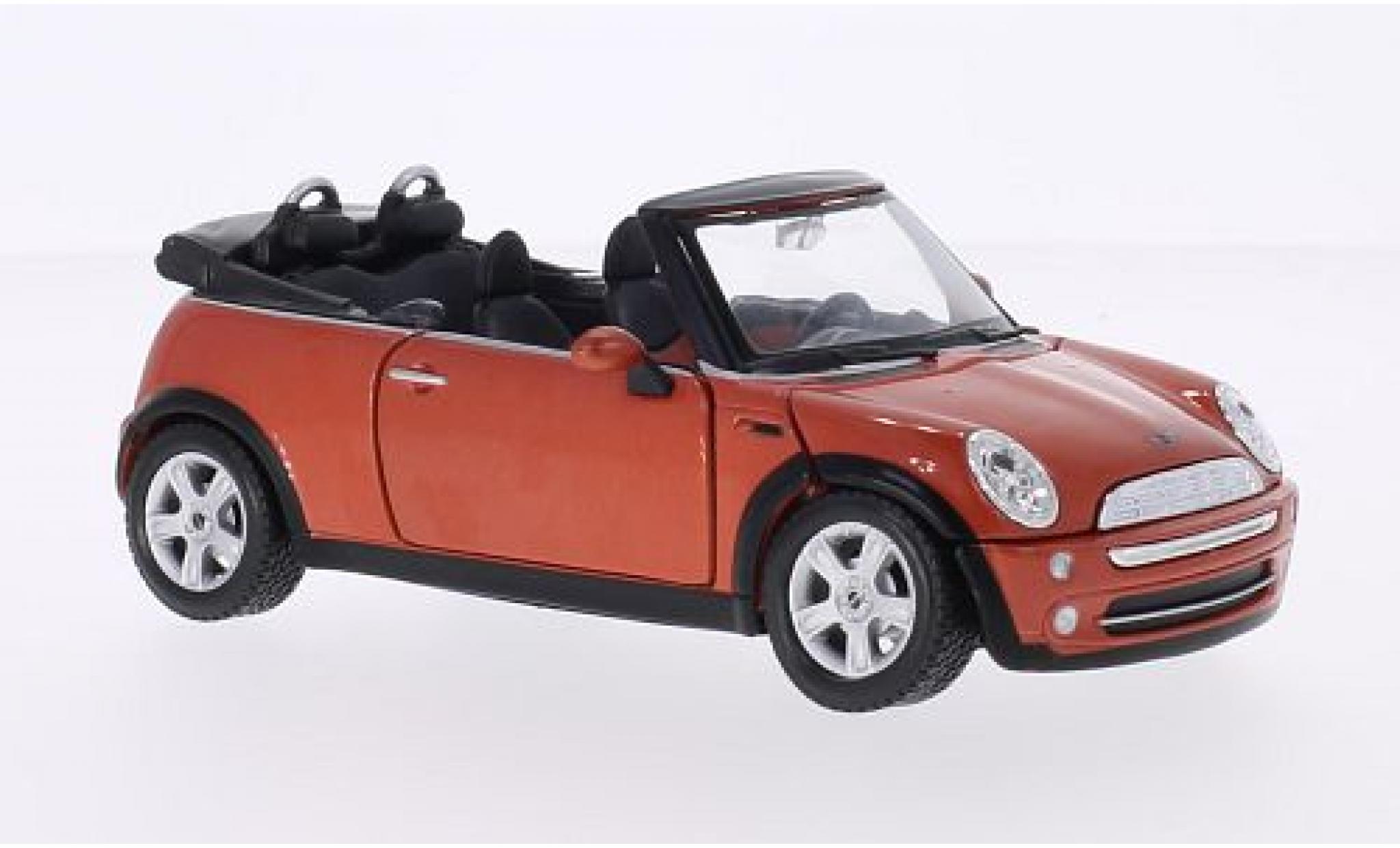 Mini Cooper 1/24 Maisto Cabriolet metallic oranje 2004 modelauto