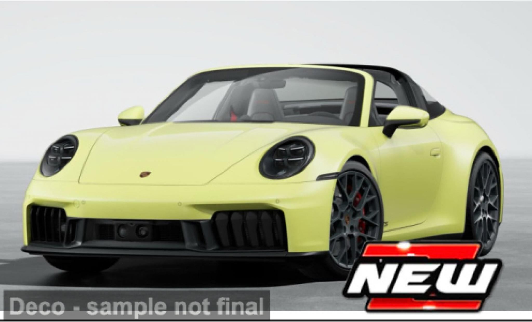 Porsche 992 Targa 1/18 Maisto 911 (.2) 4 GTS Hybrid geel 2025 1:18 modelauto