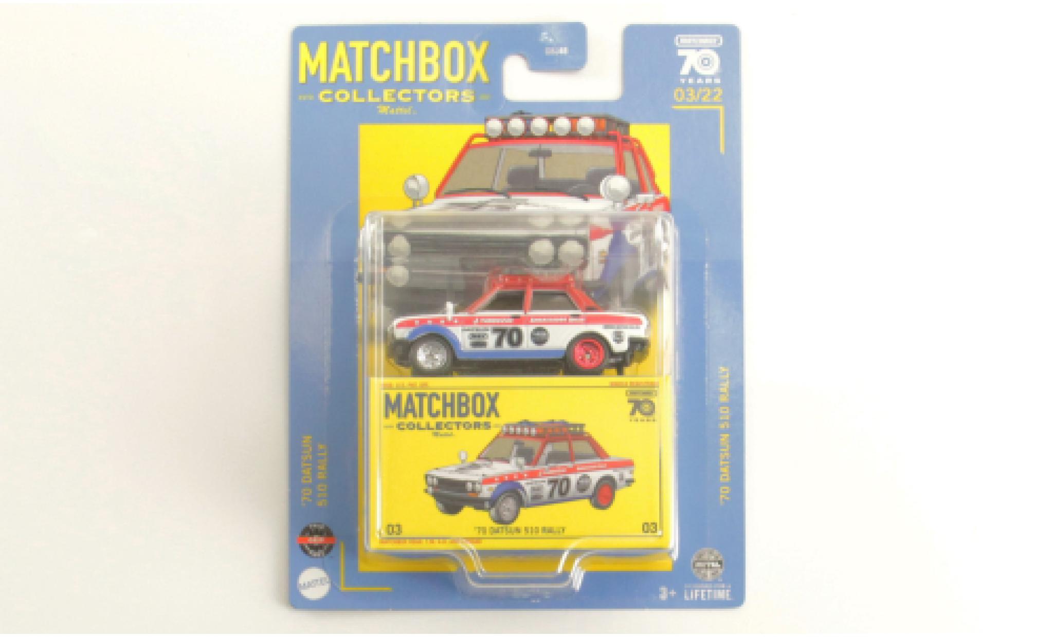 Datsun 510 1/64 Matchbox Rally 1970 modelauto