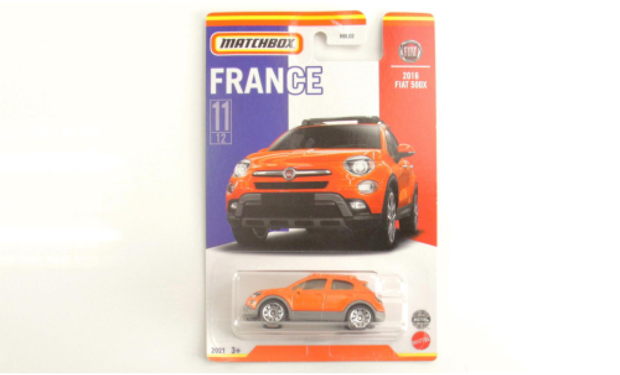 Fiat 500 1/64 Matchbox X metallic oranje 2016 modelauto