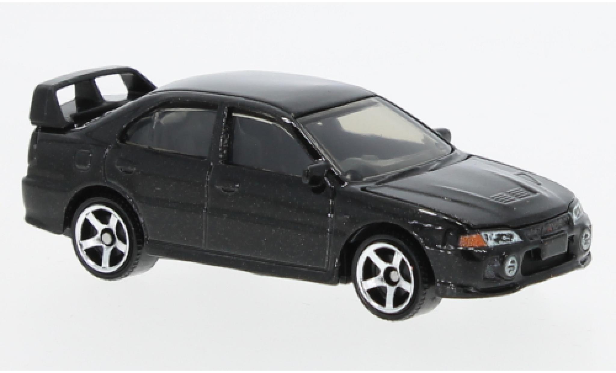 Mitsubishi Lancer 1/64 Matchbox EVO IV metallic zwart 1996 modelauto