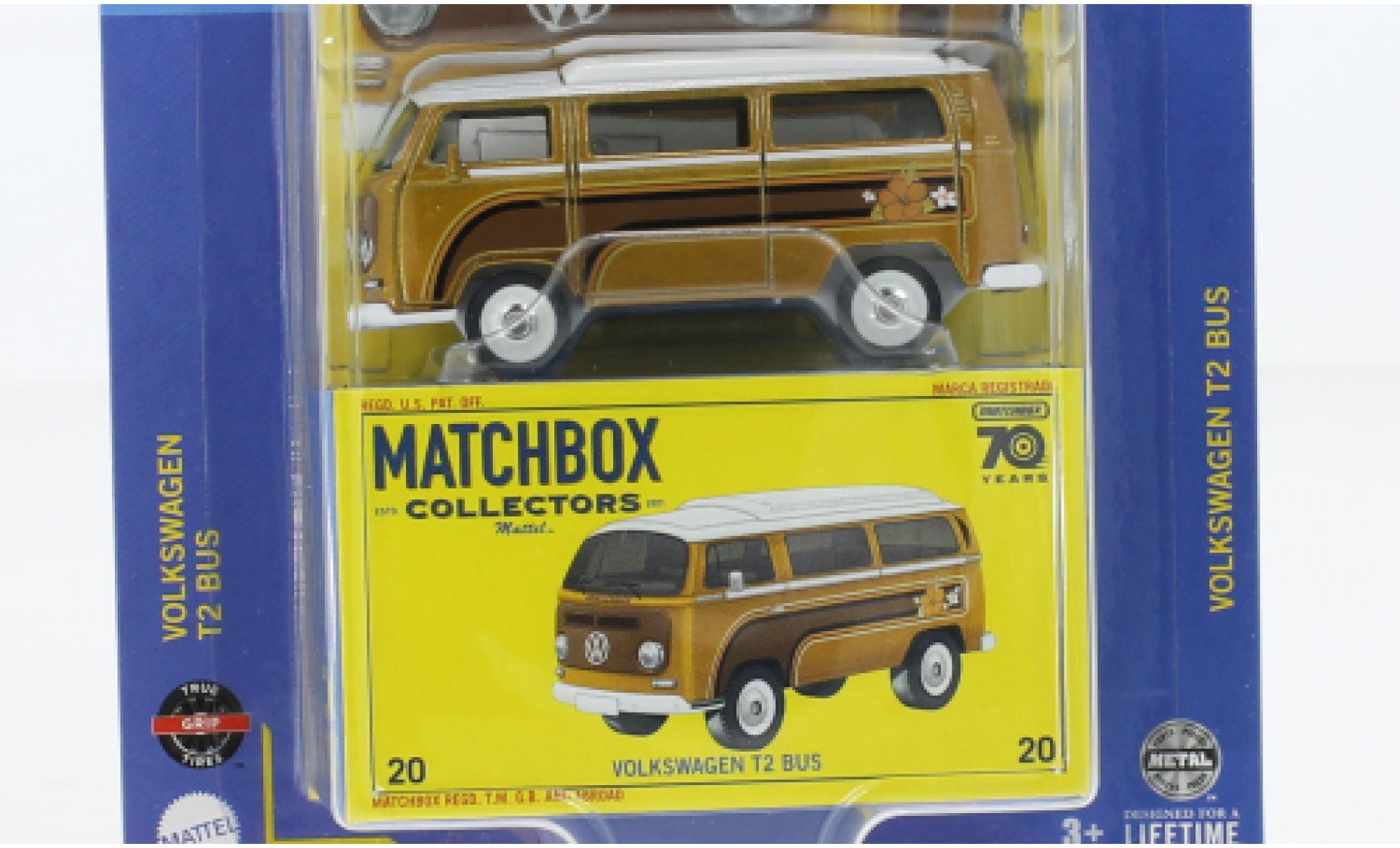 Volkswagen T2 1/64 Matchbox bus metallic beige/D&eacute;corer modelauto