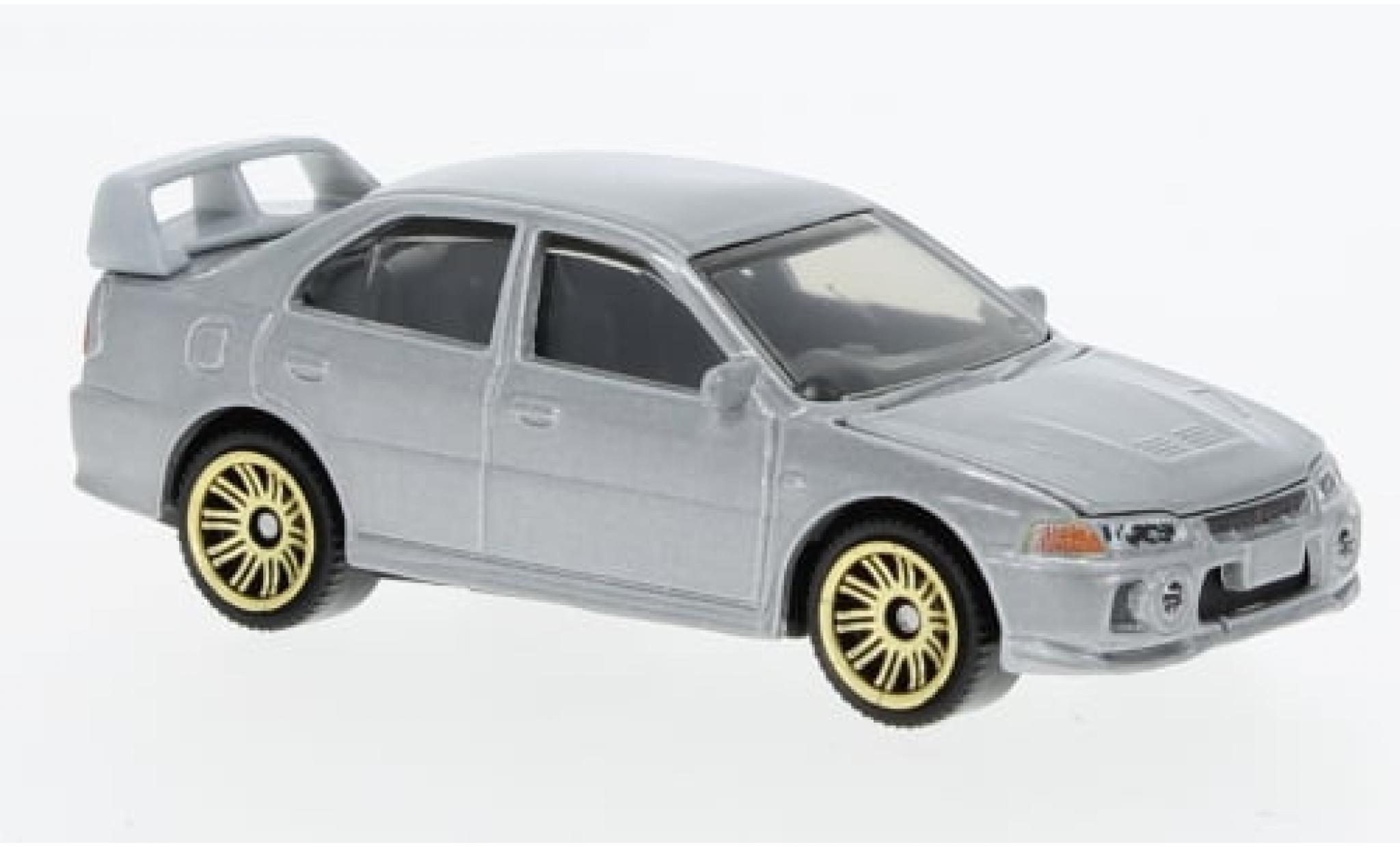 Mitsubishi Lancer 1/64 Matchbox Evolution IV metallic grijs 1994 1:64 modelauto