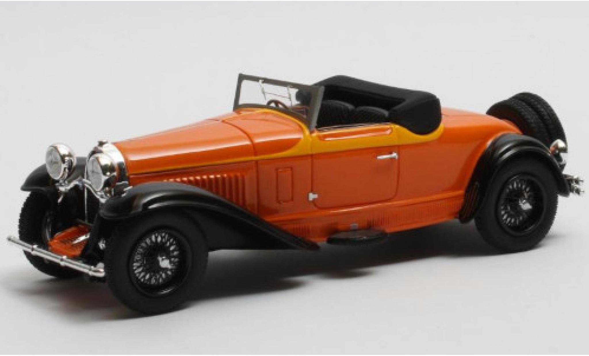 Bugatti 46 1/43 Matrix Type Cabriolet de Villars oranje/bruin RHD 1930 Fahrgestellnr. 360 Verdeck ge&ouml;ffnet modelauto