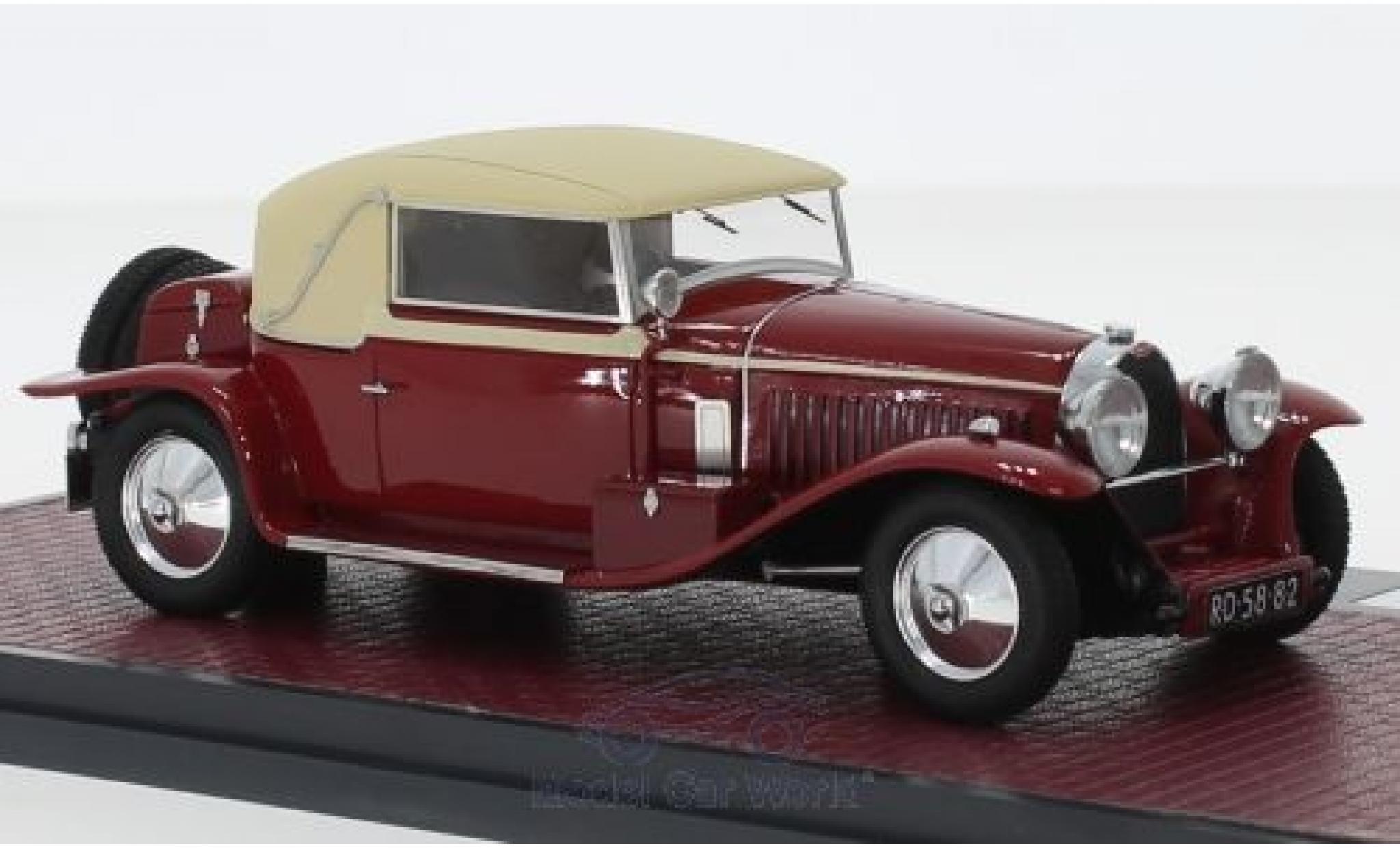 Bugatti 46 1/43 Matrix Type Faux Cabriolet rood/beige RHD 1930 Veth & Zoon modelauto