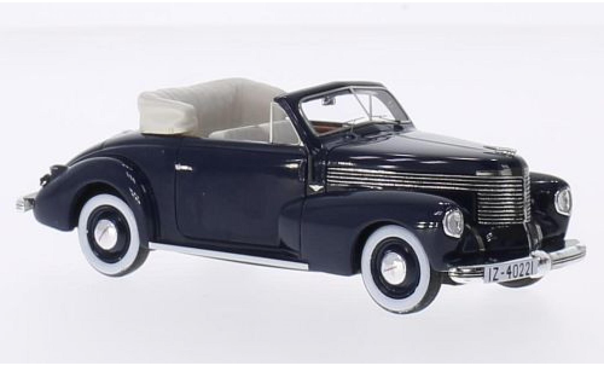 Opel Capitaine 1/43 Matrix Hebm&uuml;ller cabriolet blauw fonc&eacute; modelauto