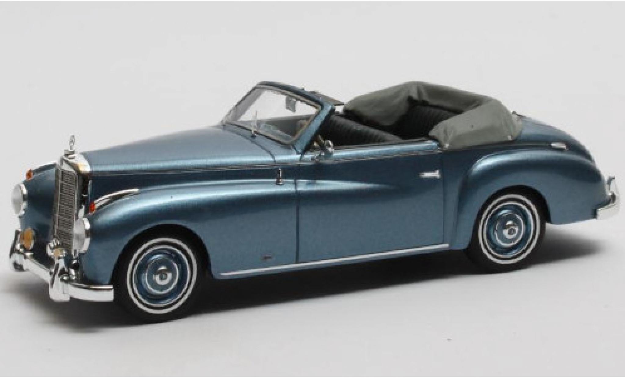Mercedes 220 1/43 Matrix A Cabriolet Wendler (W187) metallic blauw 1952 Verdeck ge&ouml;ffnet modelauto