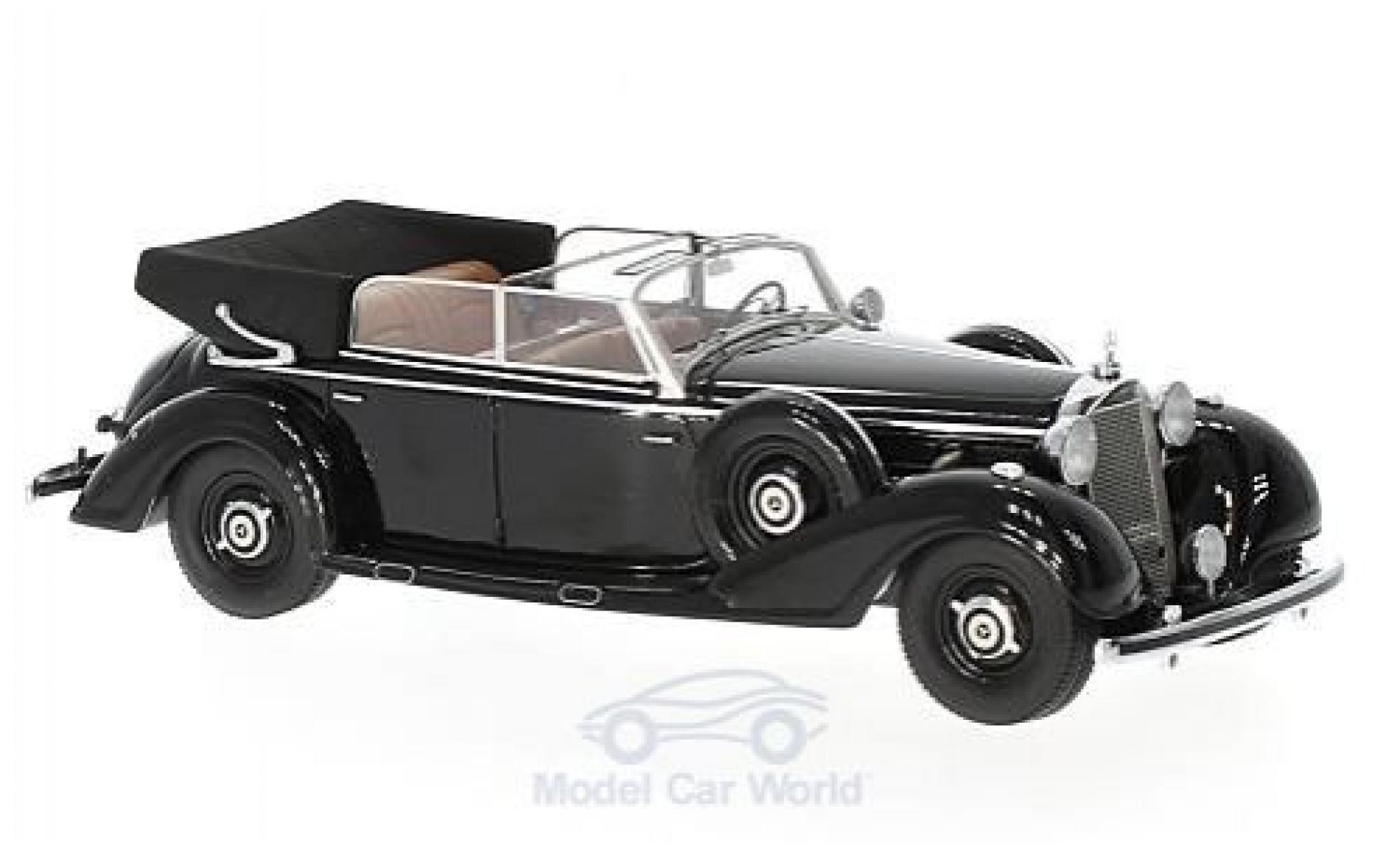 Mercedes 770 1/43 Matrix Cabriolet D zwart 1938 offen modelauto