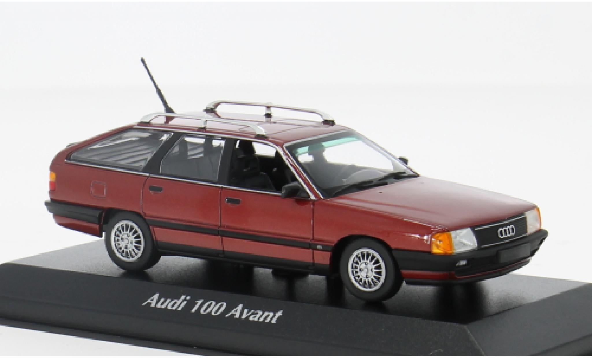 Audi 100 1/43 Maxichamps (C3) Avant rood 1990 1:43 modelauto
