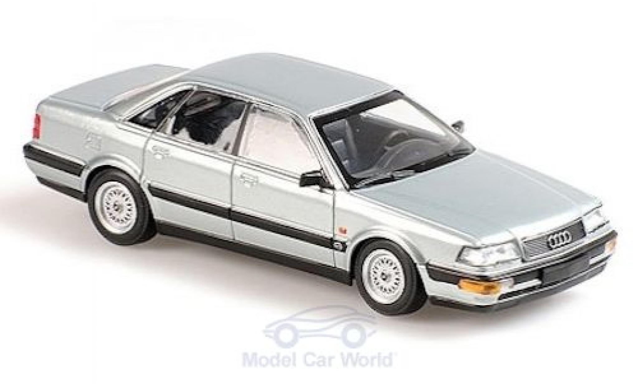 Audi V8 1/43 Maxichamps grijs 1988 modelauto