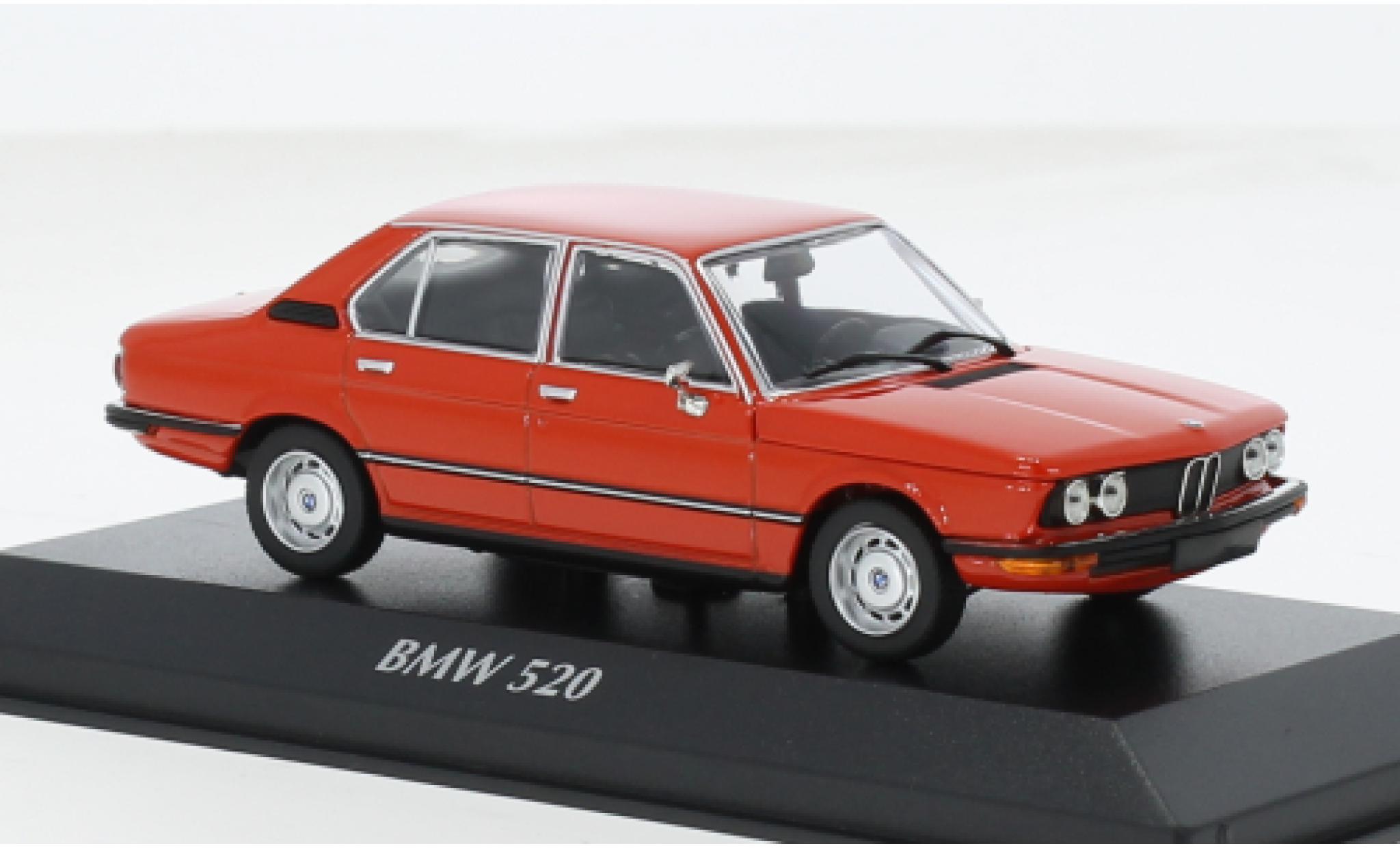 Bmw 520 1/43 Maxichamps (E12) rood 1972 1:43 modelauto