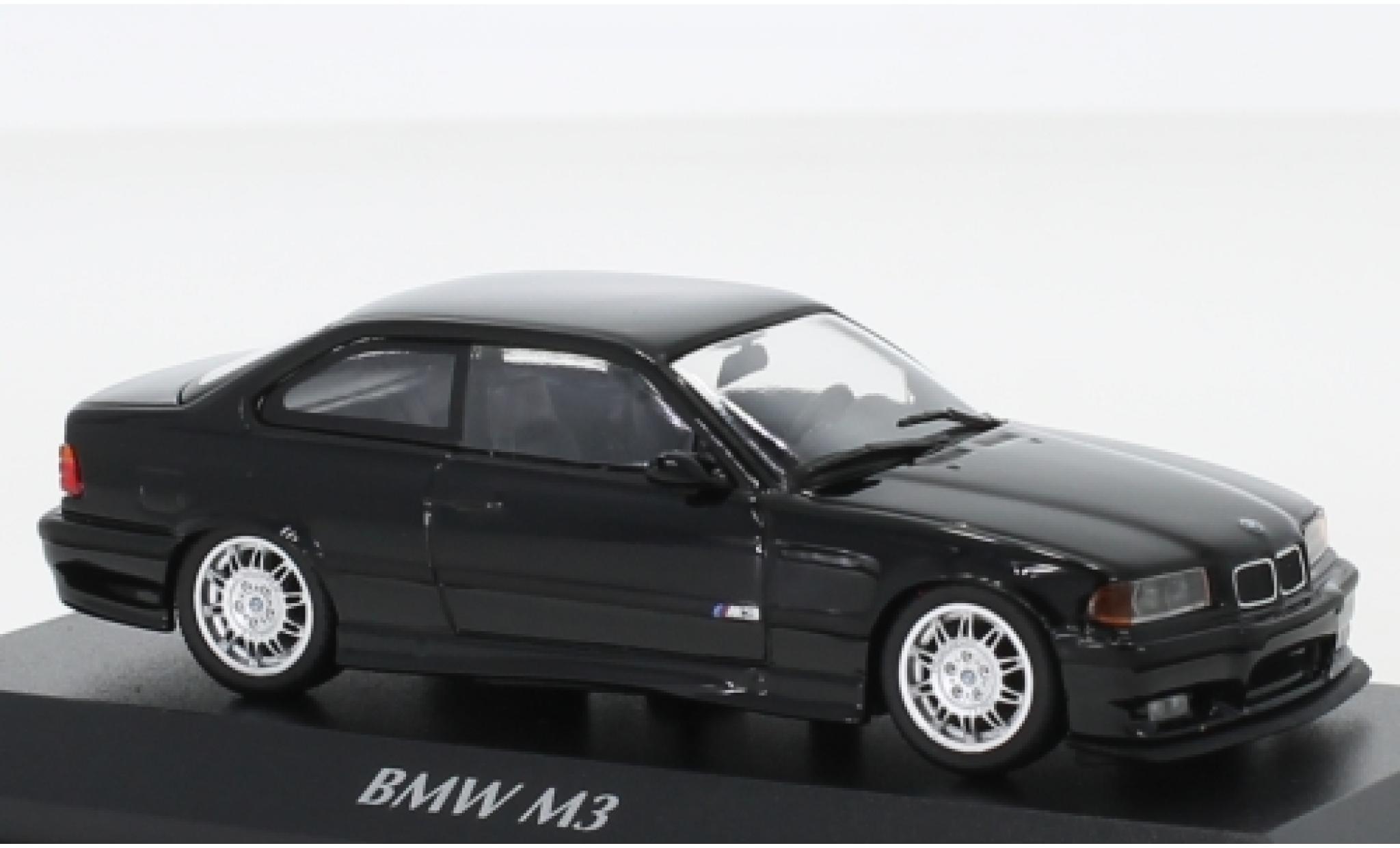 Bmw M3 1/43 Maxichamps (E36) zwart 1992 modelauto