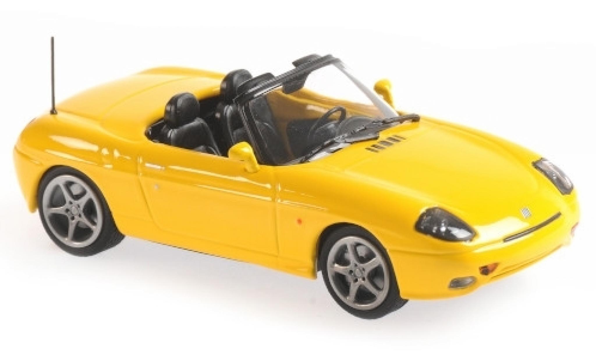Fiat Barchetta 1/43 Maxichamps geel 1995 modelauto