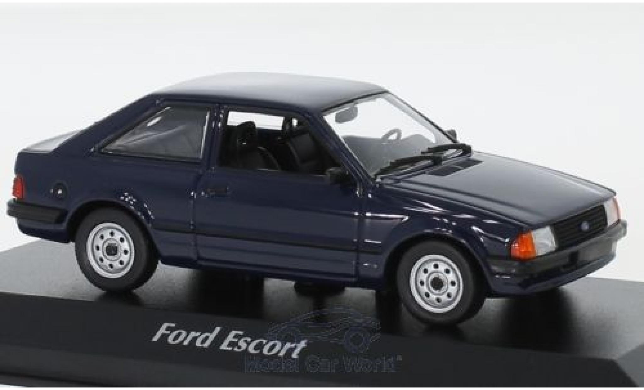 Ford Escort 1/43 Maxichamps MK III blauw 1981 modelauto