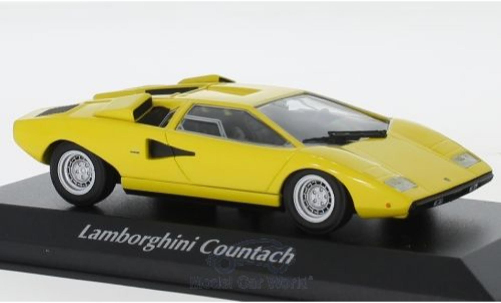 Lamborghini Countach 1/43 Maxichamps LP 400 geel 1970 modelauto