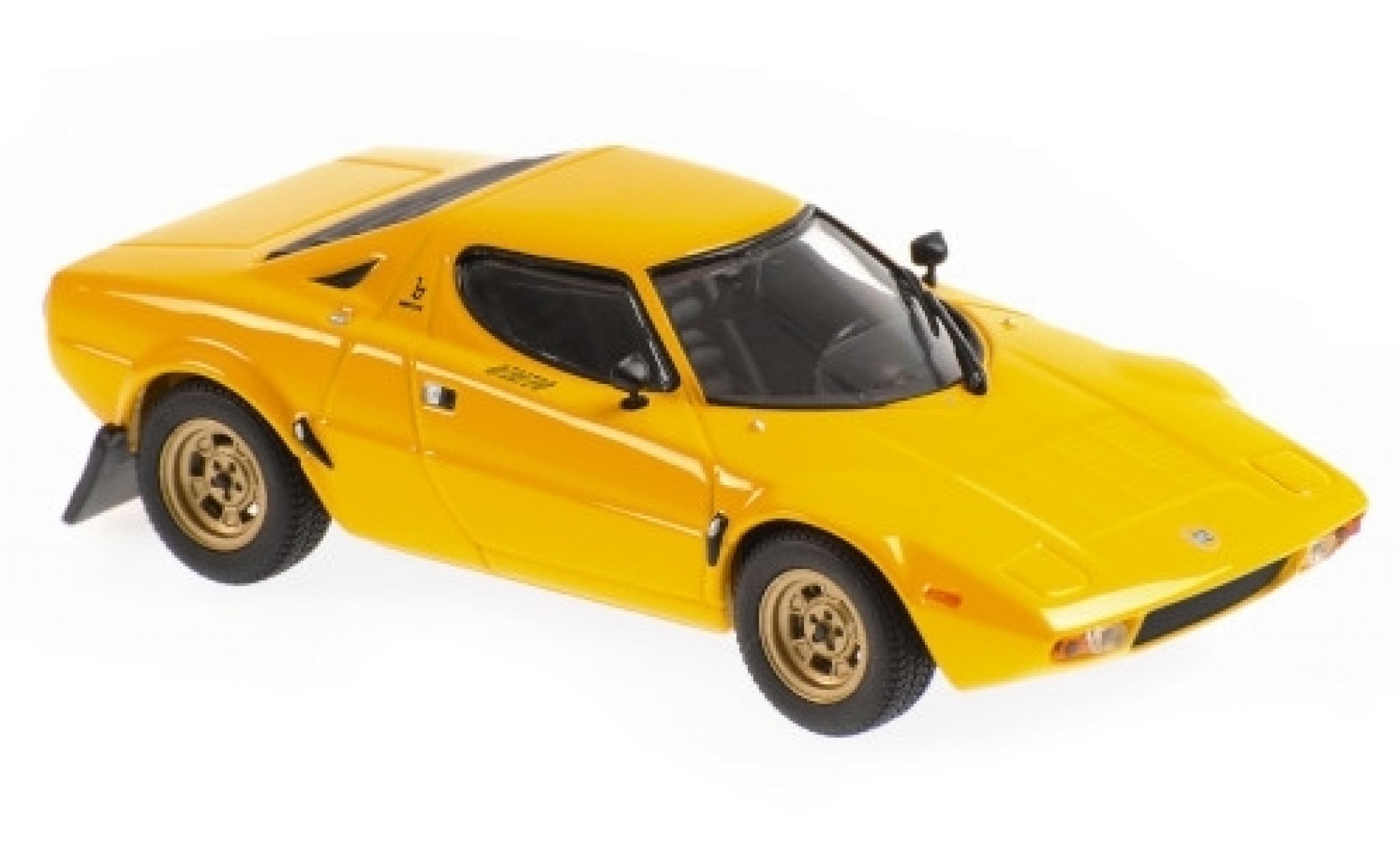 Lancia Stratos 1/43 Maxichamps geel 1974 modelauto
