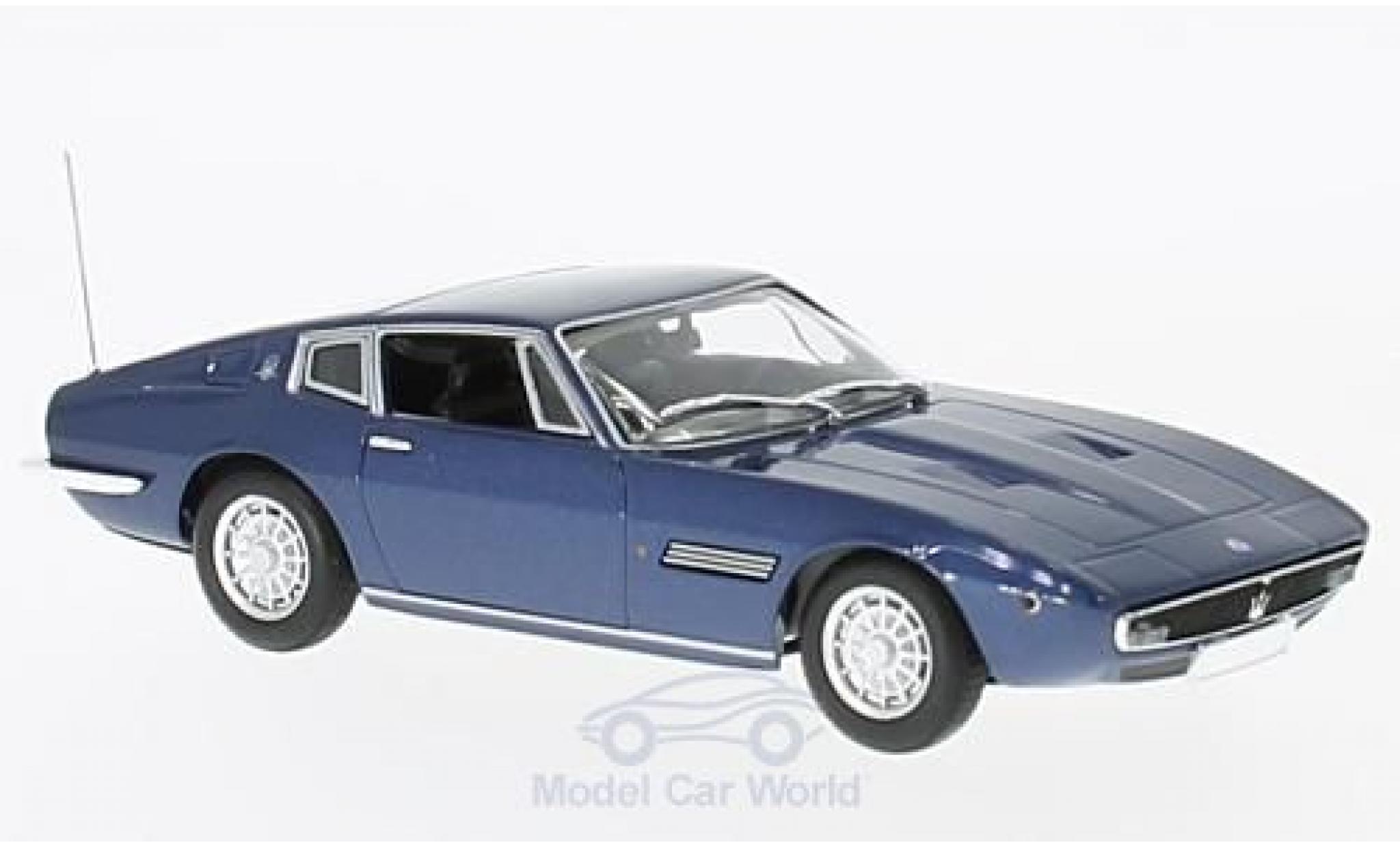 Maserati Ghibli coupe 1/43 Maxichamps Coupe metallic blauw 1969 modelauto
