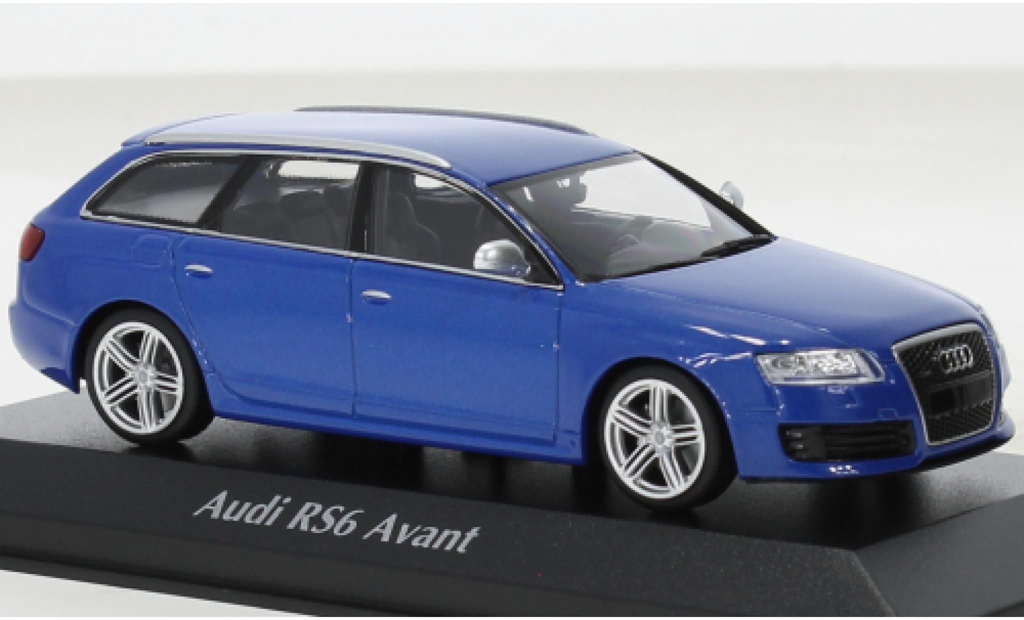 Audi RS6 1/43 Maxichamps Avant metallic blauw 2007 modelauto