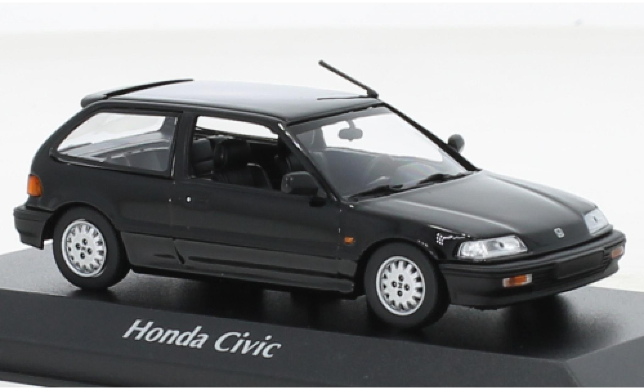 Honda Civic 1/43 Maxichamps zwart 1990 modelauto