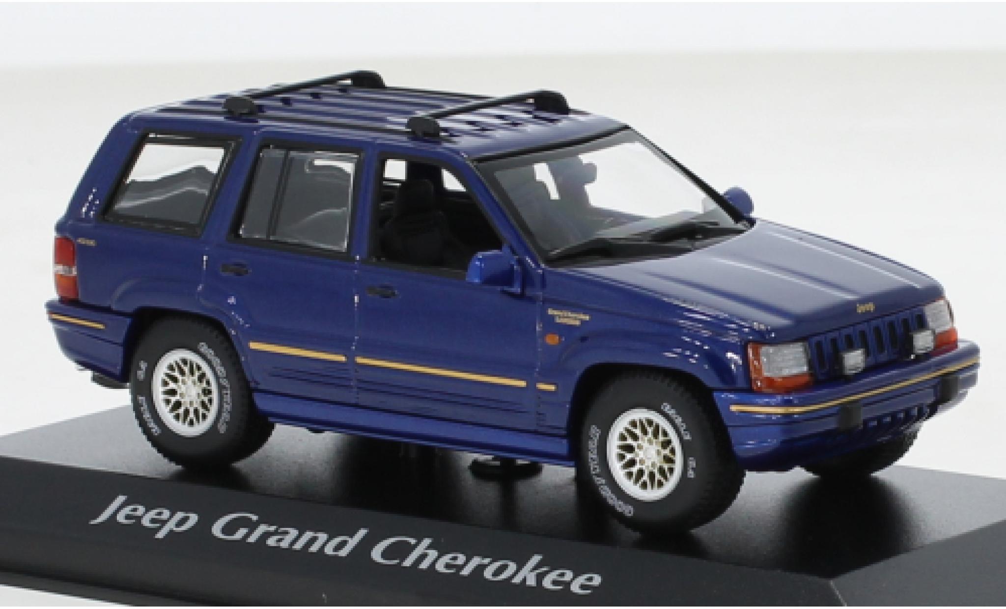 Jeep Grand Cherokee 1/43 Maxichamps metallic blauw 1995 modelauto