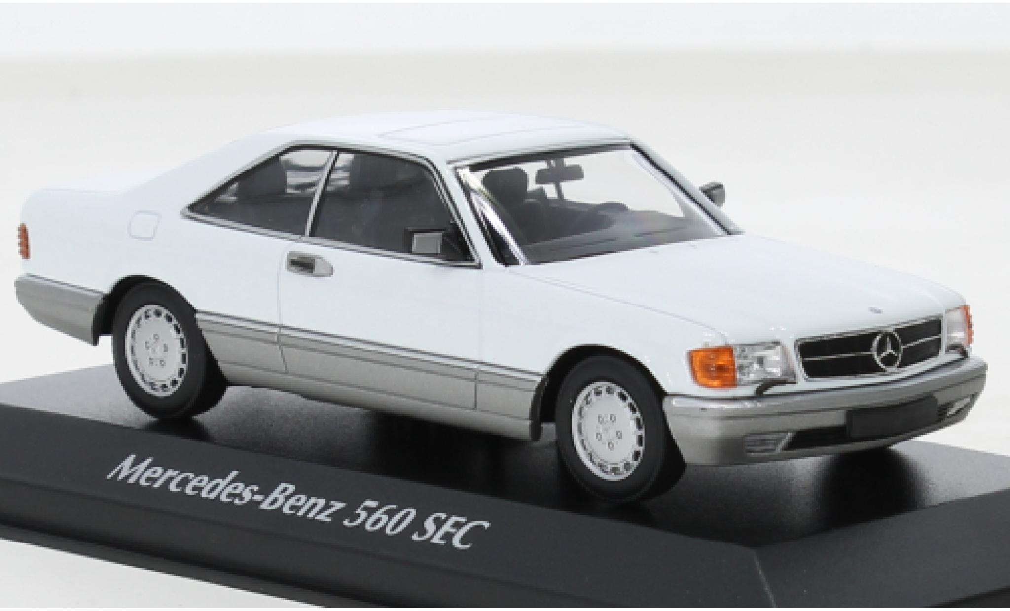 Mercedes 560 1/43 Maxichamps SEC (C126) wit 1986 modelauto