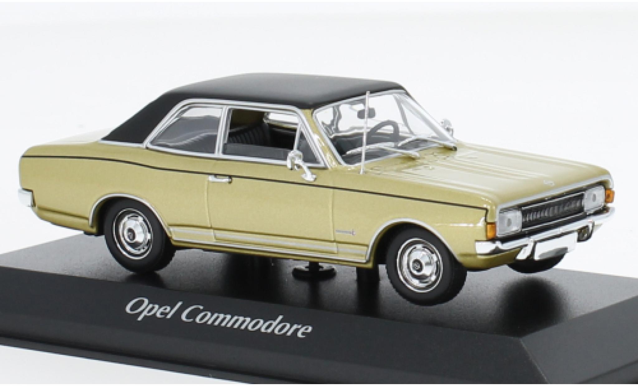 Opel Commodore 1/43 Maxichamps A metallic beige/zwart 1970 modelauto