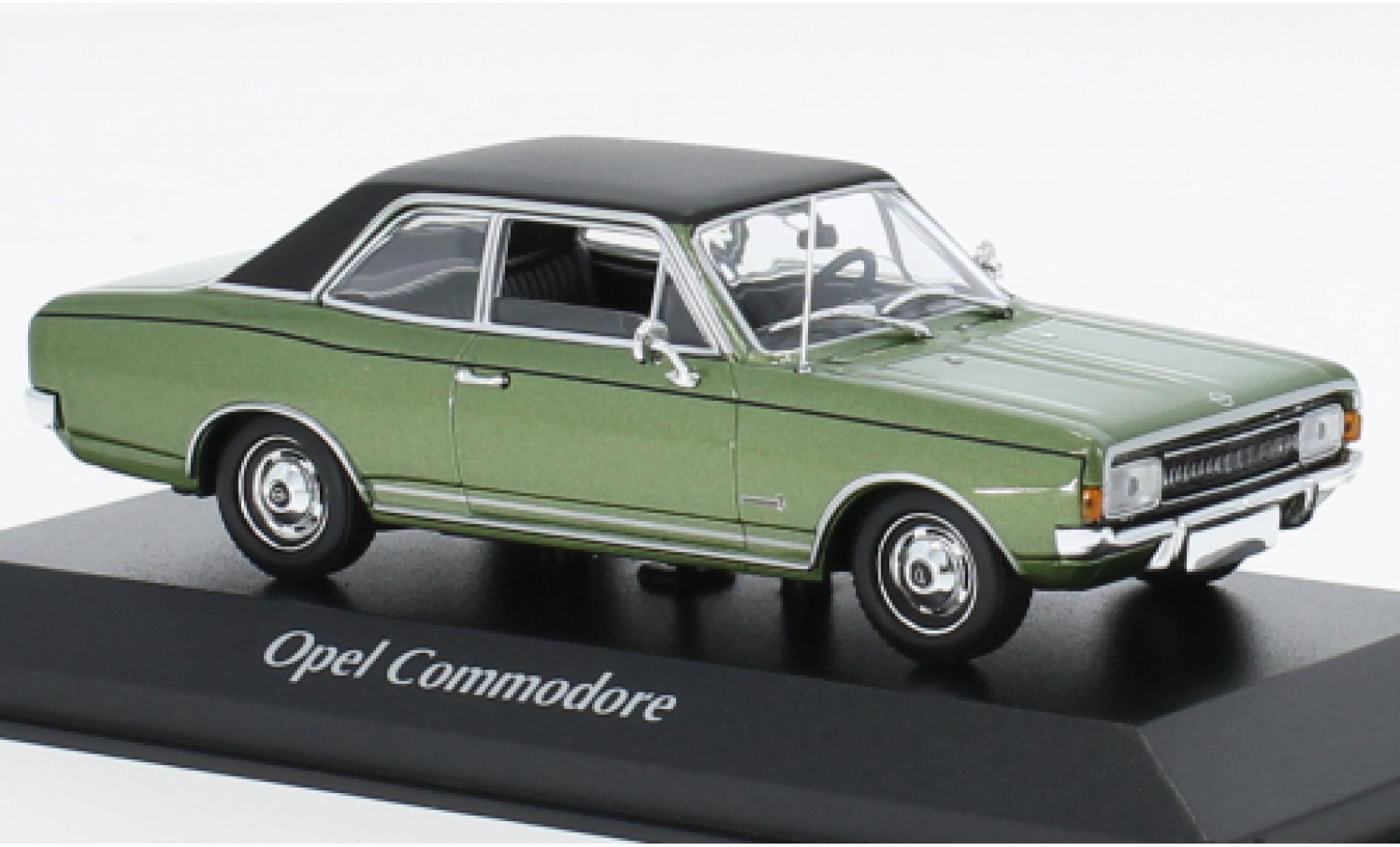 Opel Commodore 1/43 Maxichamps A metallic groen/zwart 1970 modelauto