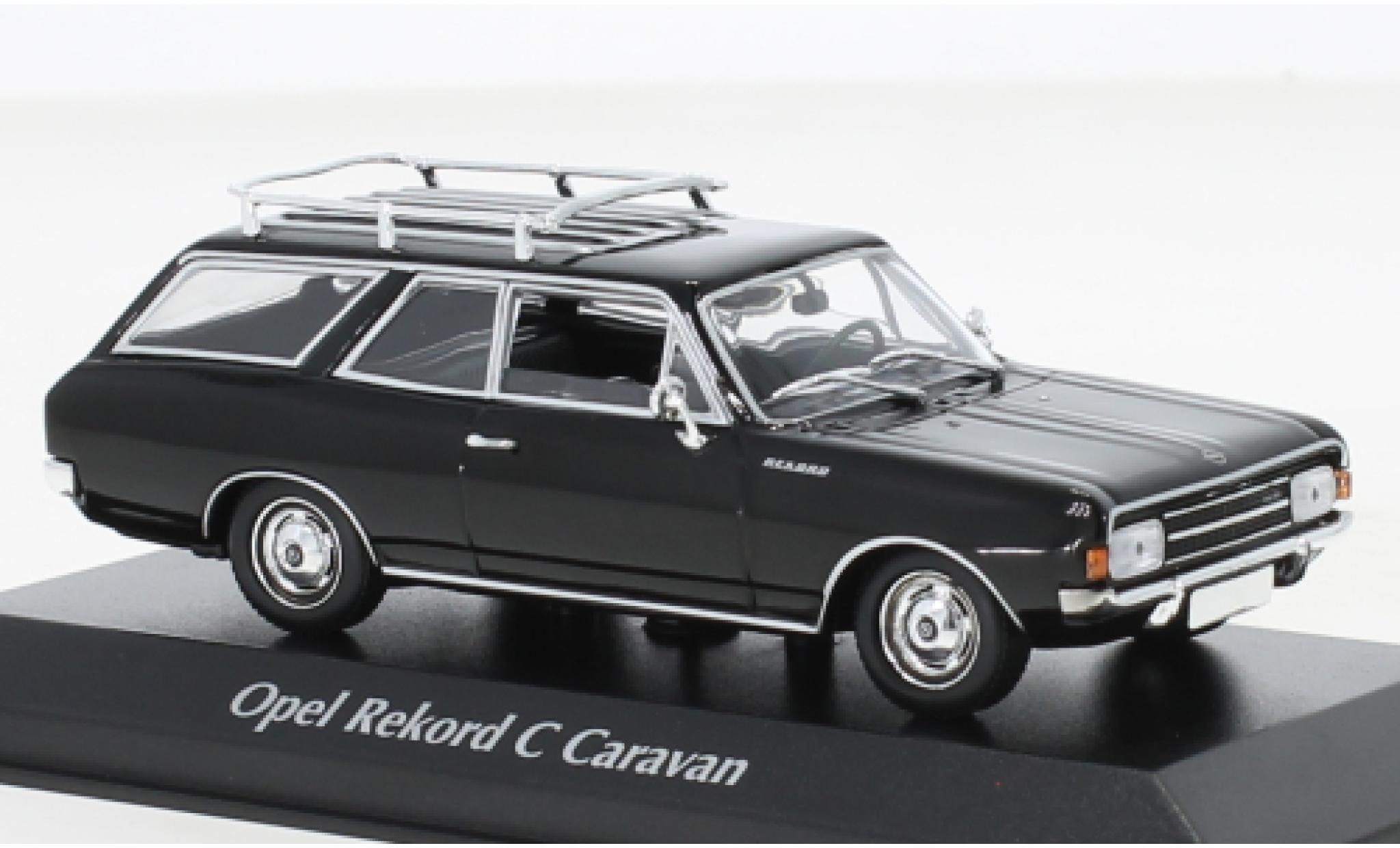 Opel Rekord 1/43 Maxichamps C Caravan zwart 1968 modelauto