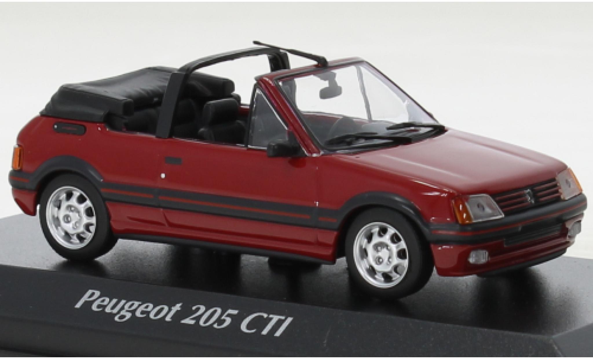 Peugeot 205 1/43 Maxichamps CTI Cabriolet rood 1990 modelauto