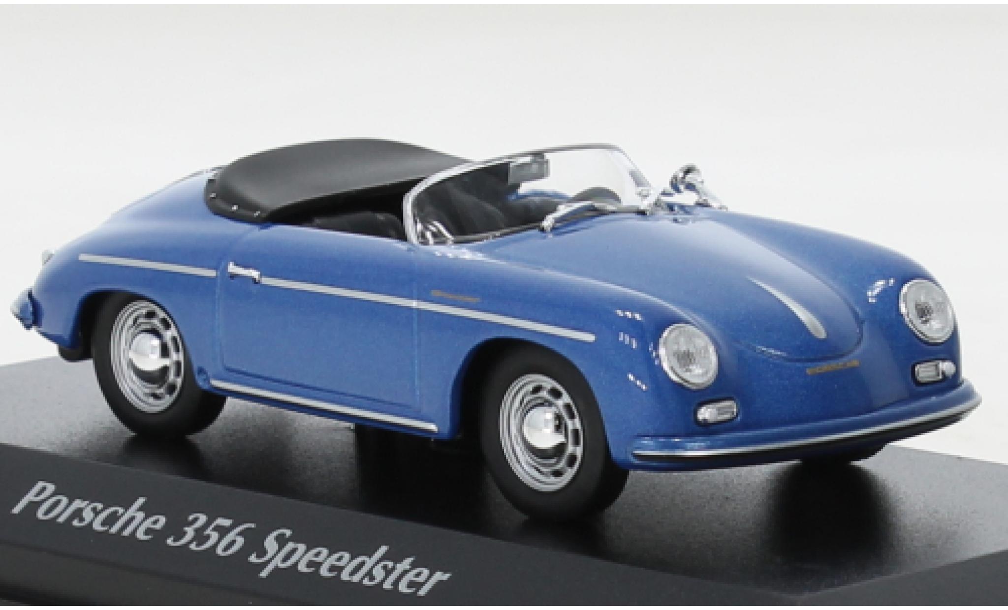 Porsche 356 1/43 Maxichamps A Speedster metallic blauw 1956 modelauto