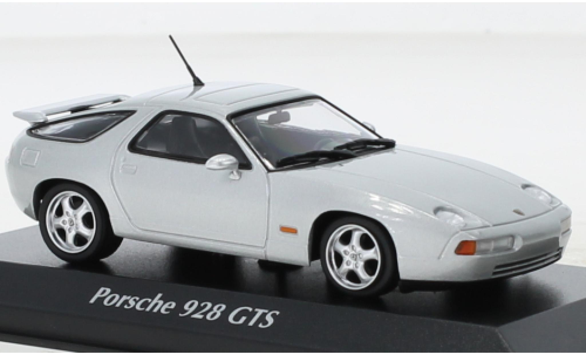 Porsche 928 1/43 Maxichamps GTS metallic grijs 1991 modelauto