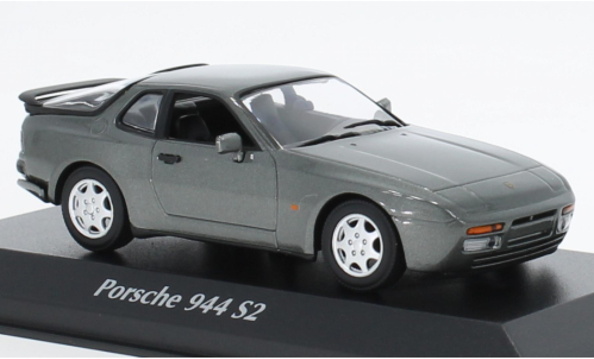 Porsche 944 1/43 Maxichamps S2 metallic grijs 1989 modelauto