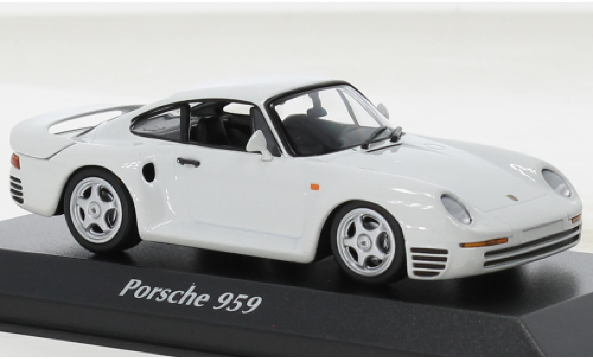 Porsche 959 1/43 Maxichamps metallic wit 1987 modelauto