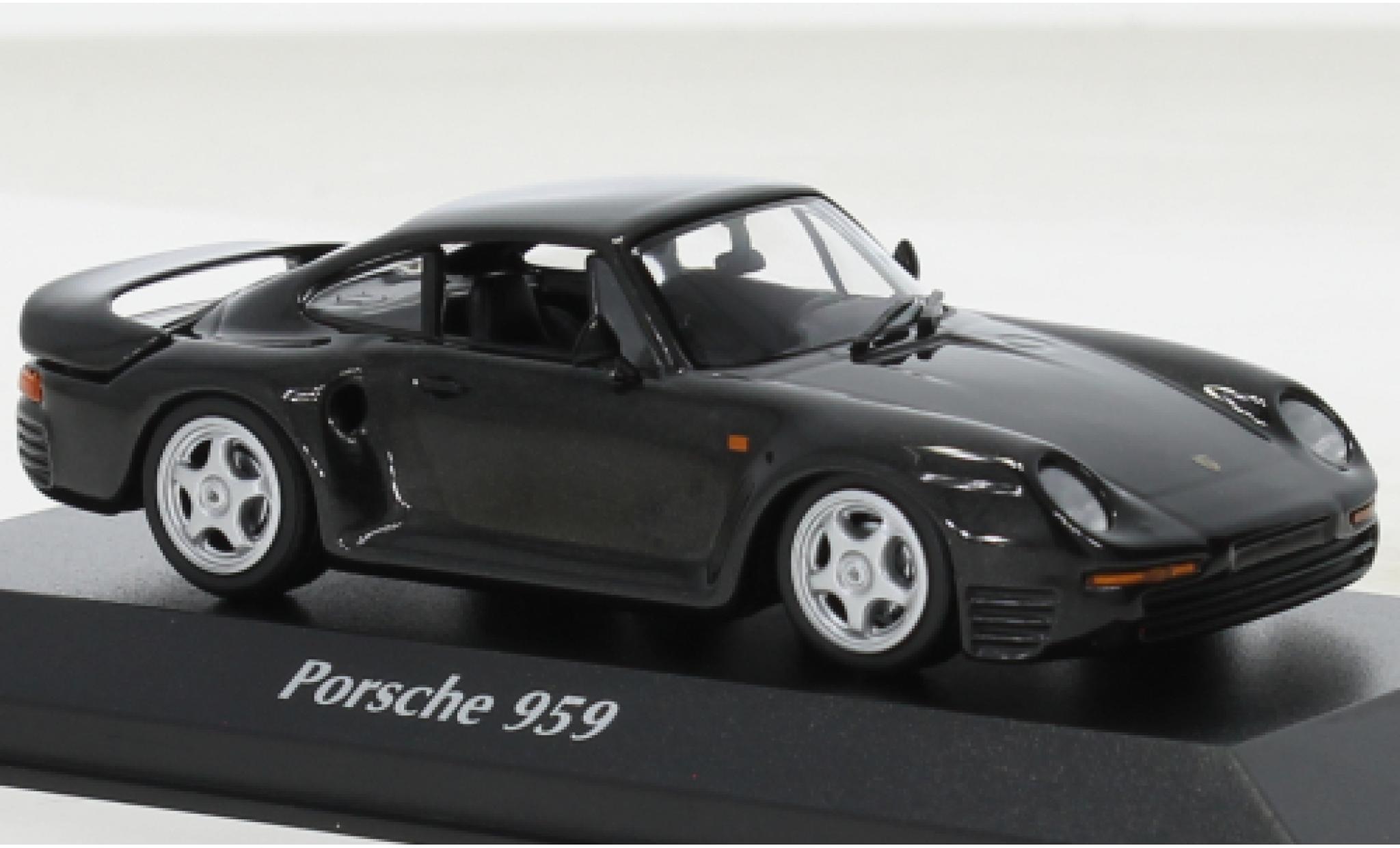 Porsche 959 1/43 Maxichamps metallic grijs 1987 modelauto