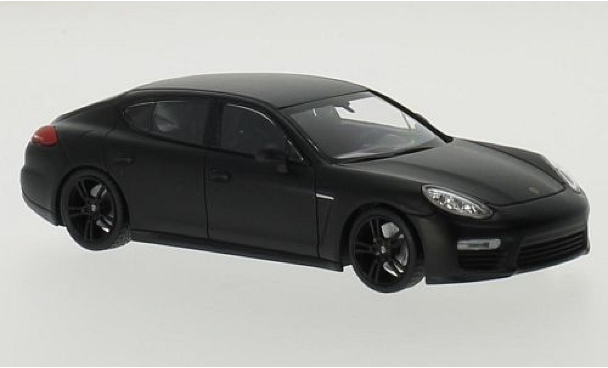 Porsche Panamera Turbo 1/43 Maxichamps matte zwart 2013 modelauto