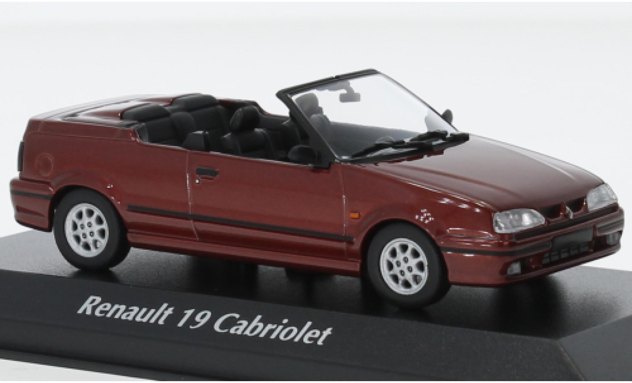 Renault 19 1/43 Maxichamps cabriolet metallic rood fonc&eacute; 92 modelauto
