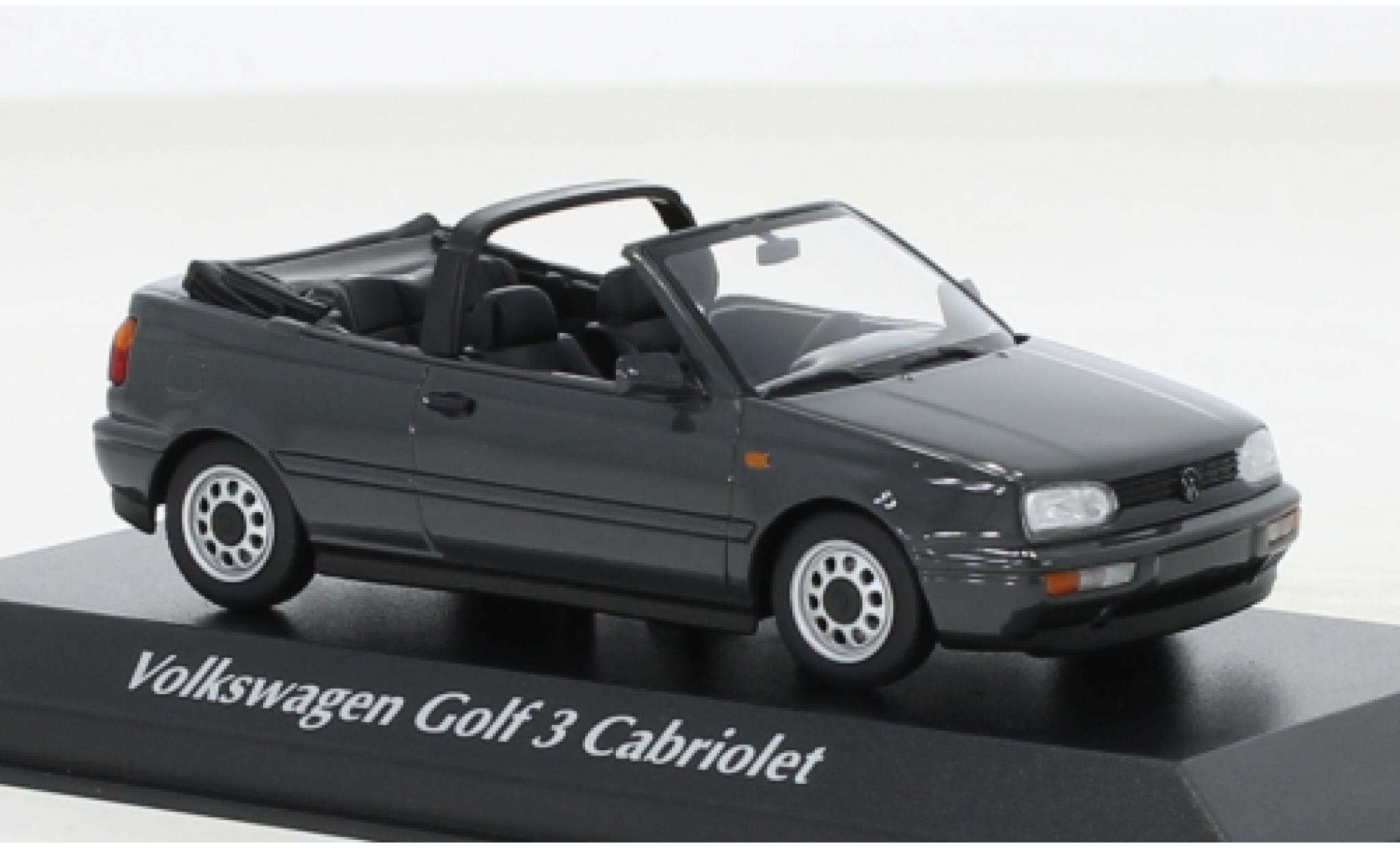 Volkswagen Golf 1/43 Maxichamps III Cabriolet metallic grijs 1997 modelauto